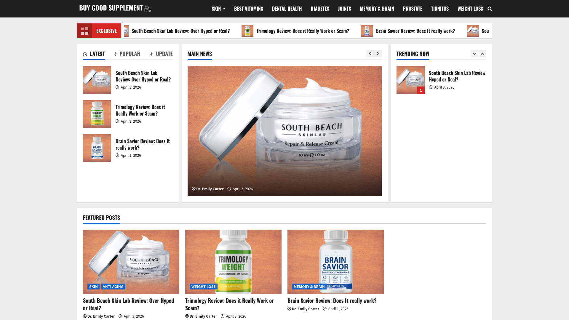 website screenshot of https://buygoodsupplements.com