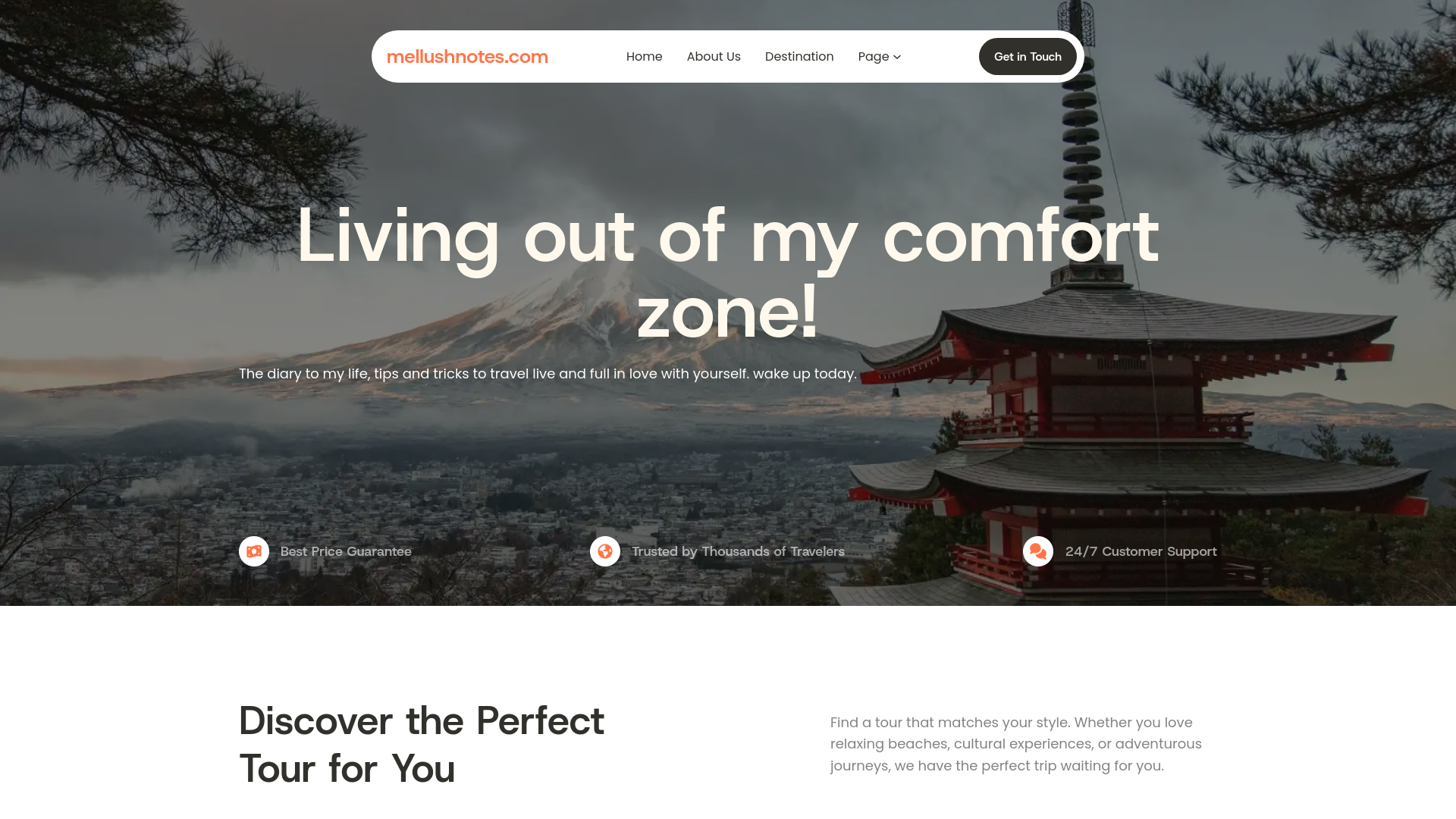 website screenshot of https://mellushnotes.com