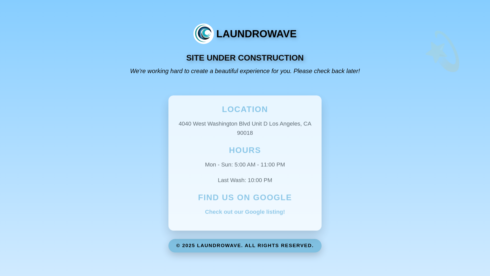 website screenshot of https://laundrowave.com/