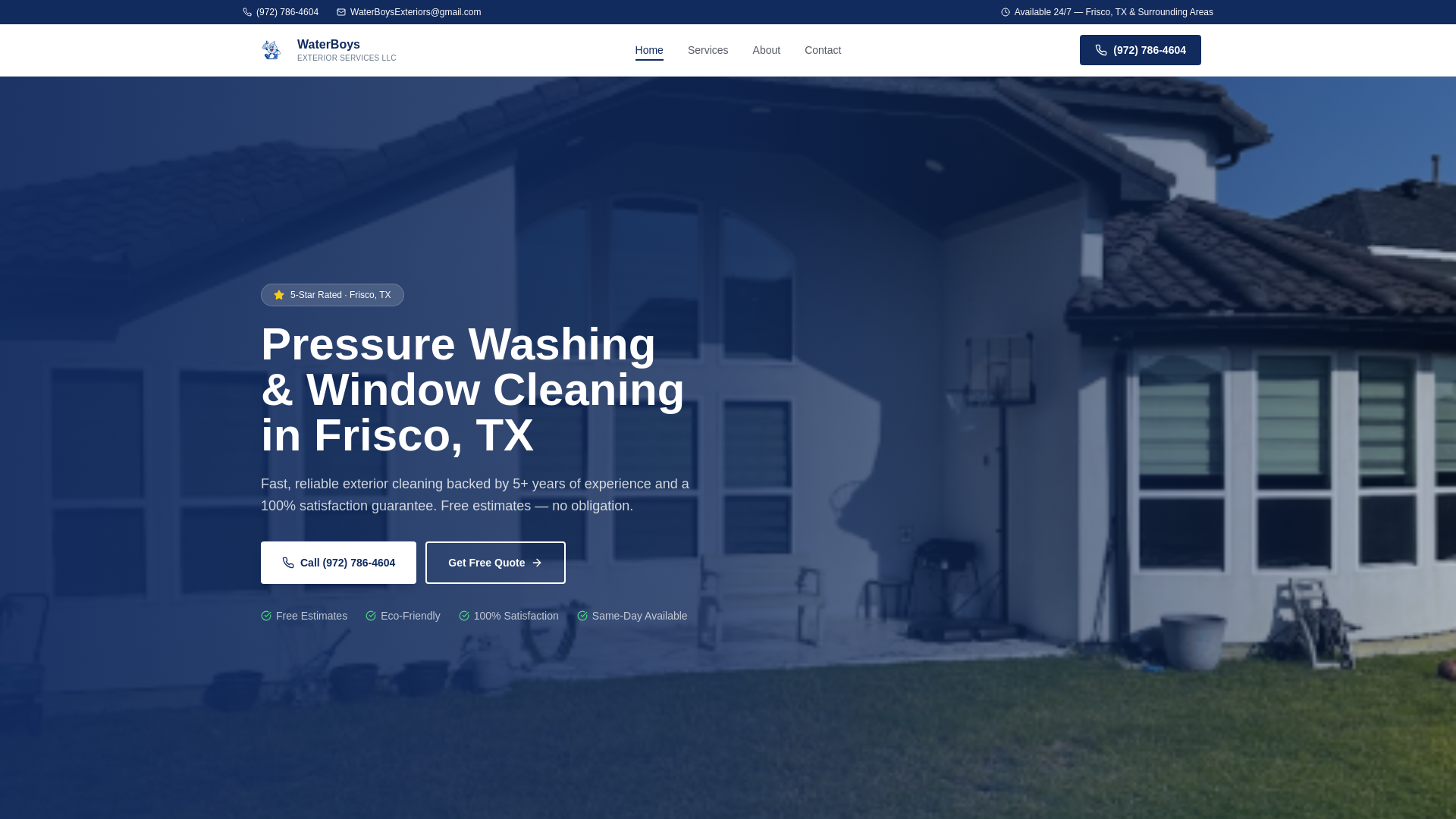 website screenshot of https://waterboysexteriorservices.com