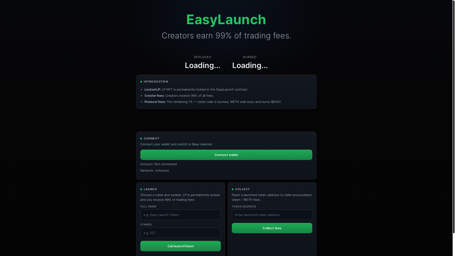 website screenshot of https://easylaunch.club/