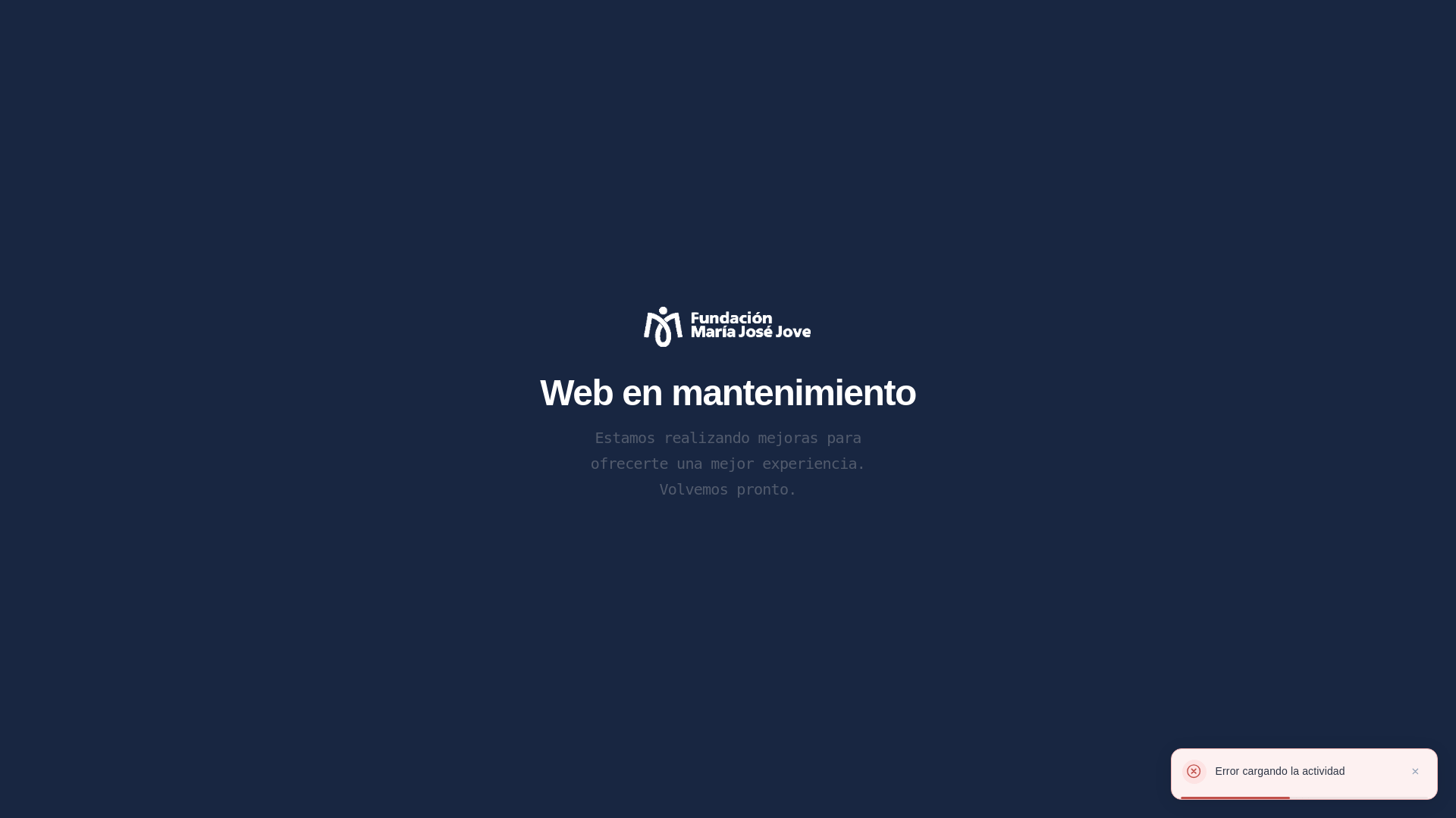 website screenshot of https://porta.fundacionmariajosejove.org