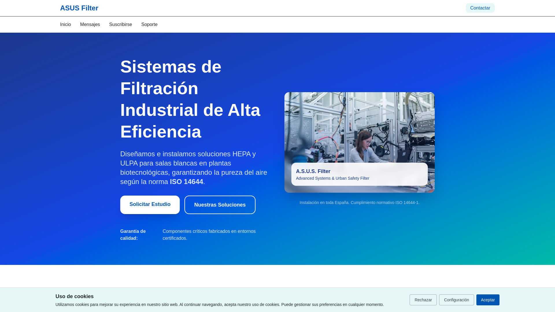 website screenshot of https://asusfilter.com