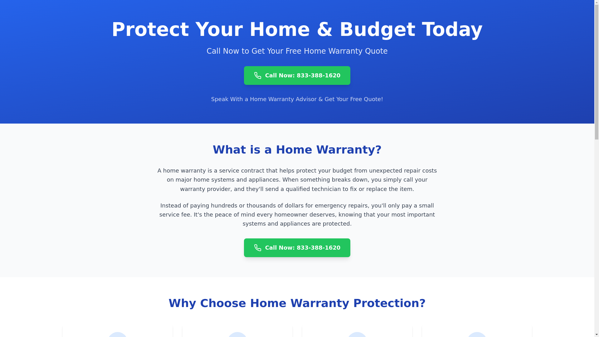 website screenshot of https://homewarrantyforyou.org/