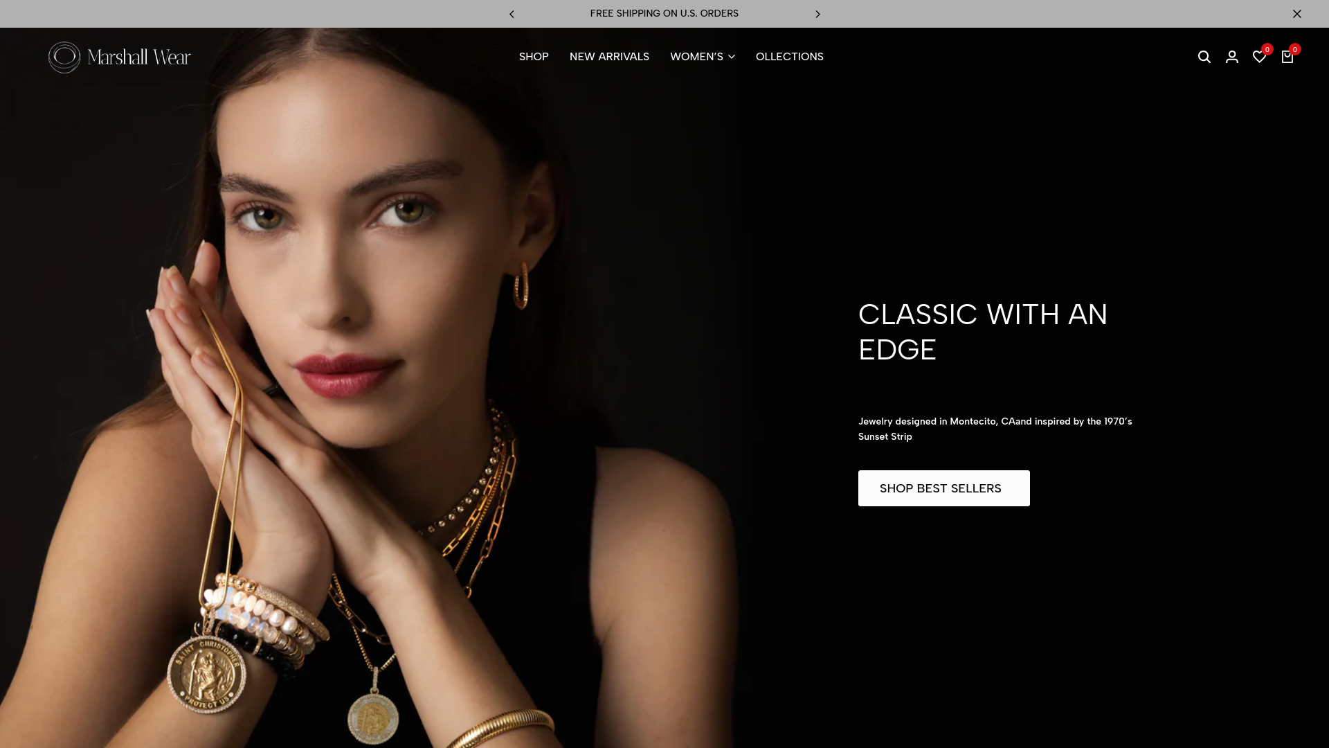 website screenshot of https://marshallwear.net/