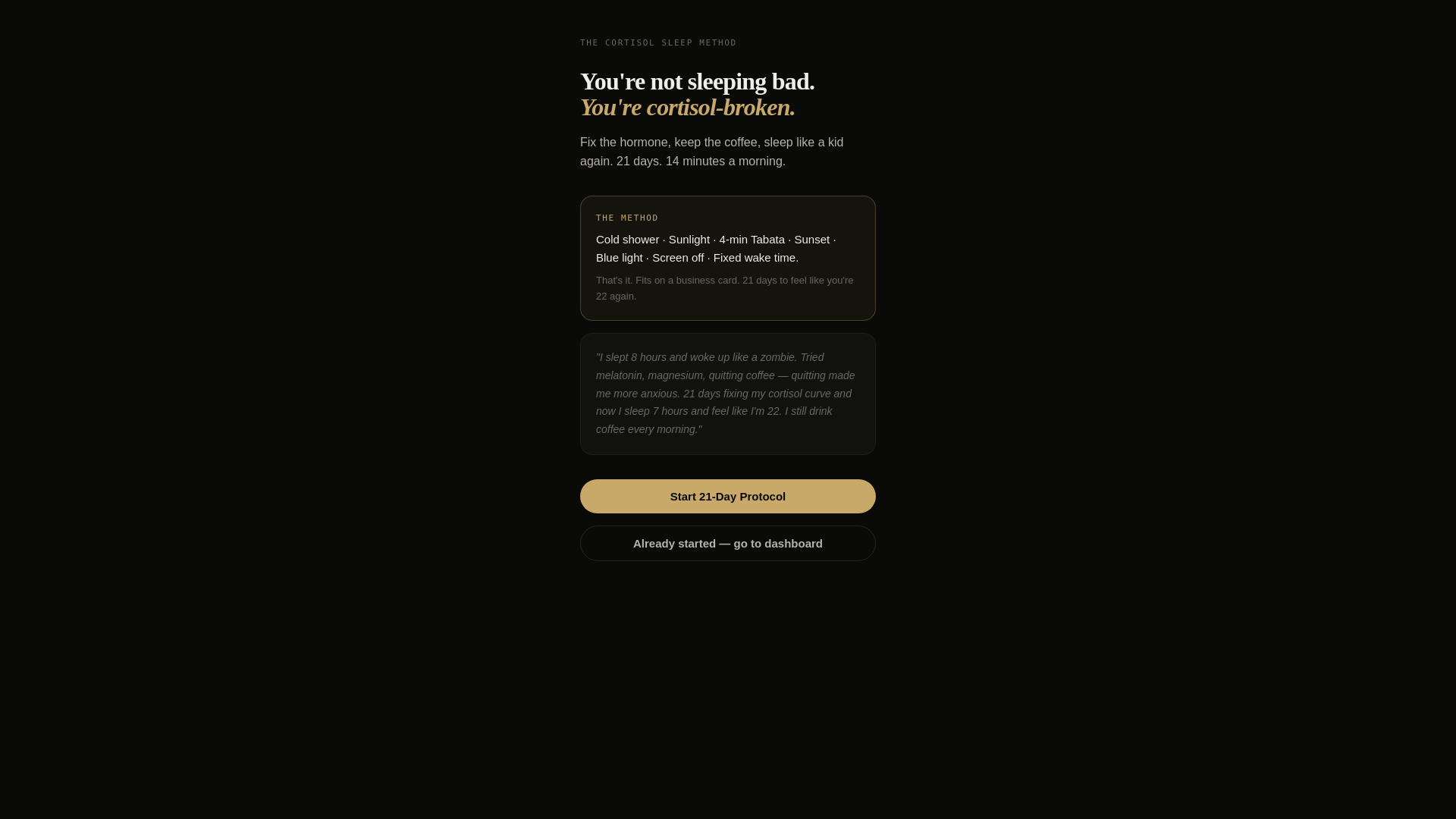 website screenshot of https://cortisol-sleep-method.pages.dev/