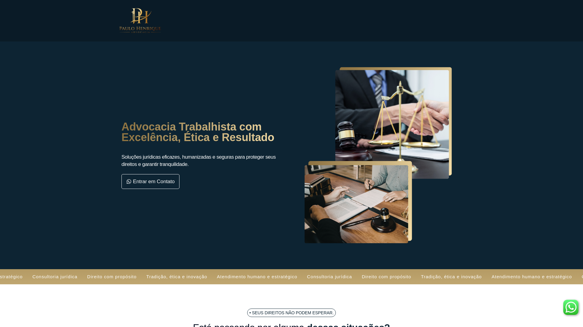 website screenshot of https://phdireitotrabalhista.com.br/