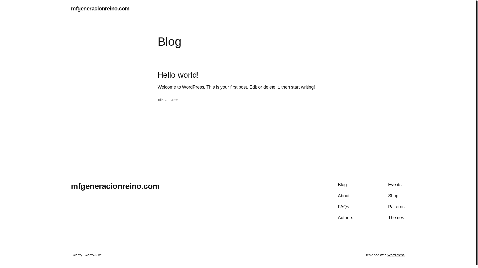 website screenshot of https://mfgeneracionreino.com/