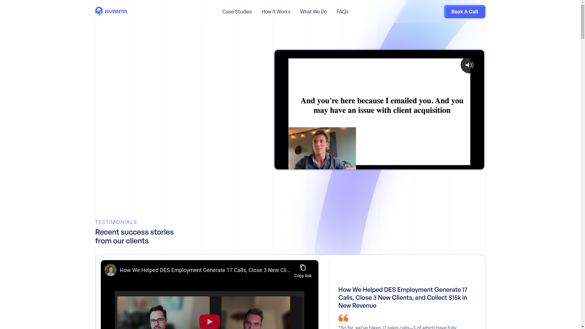 website screenshot of https://avantaagencydashline.com/