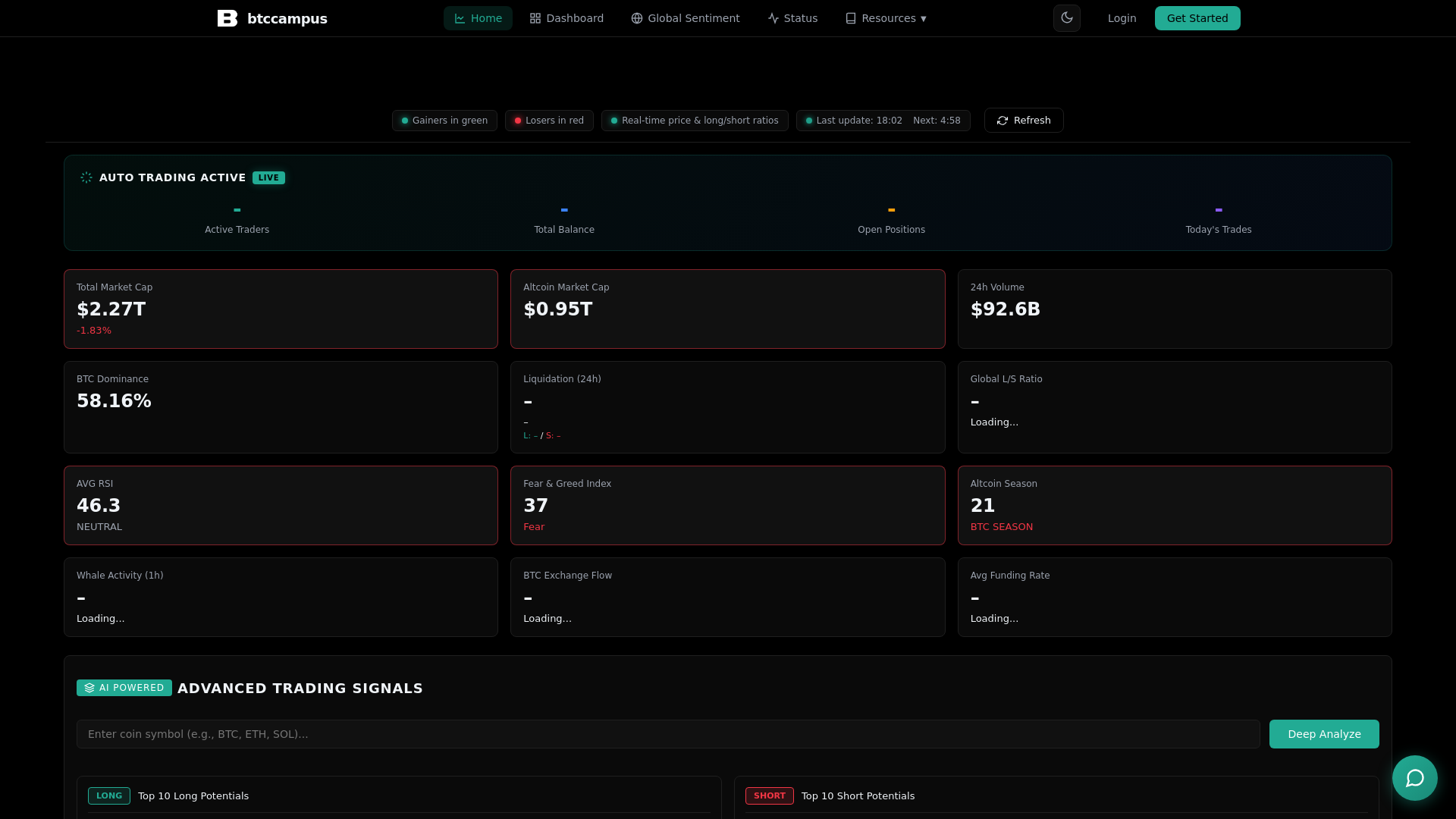 website screenshot of https://www.btckampus.com/