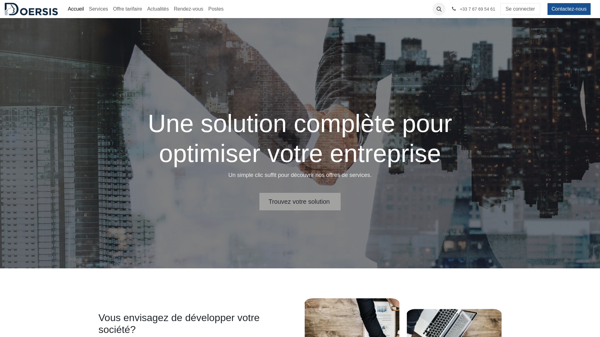 website screenshot of https://doersis.fr/