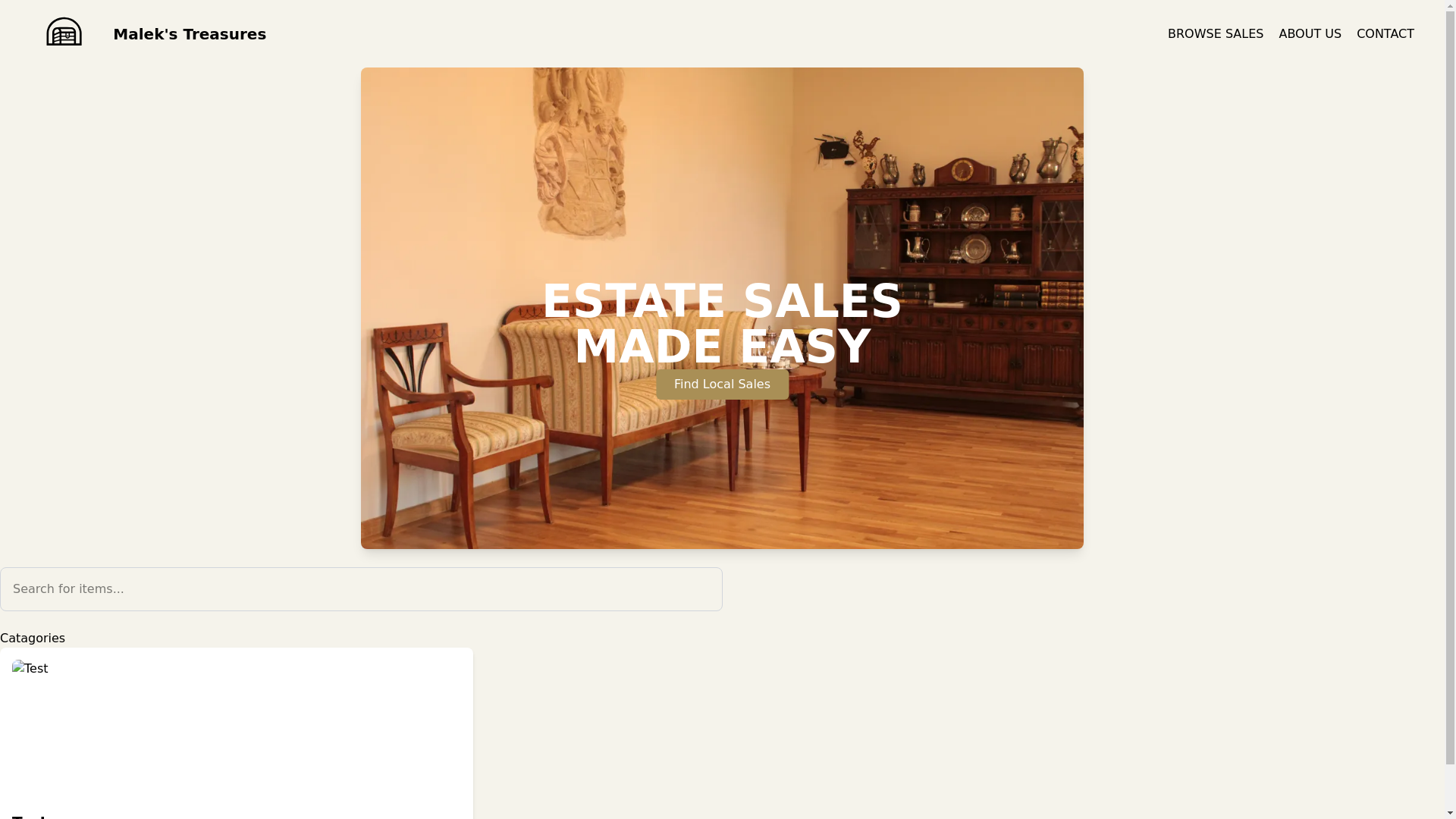 website screenshot of https://malekstreasures.pages.dev/