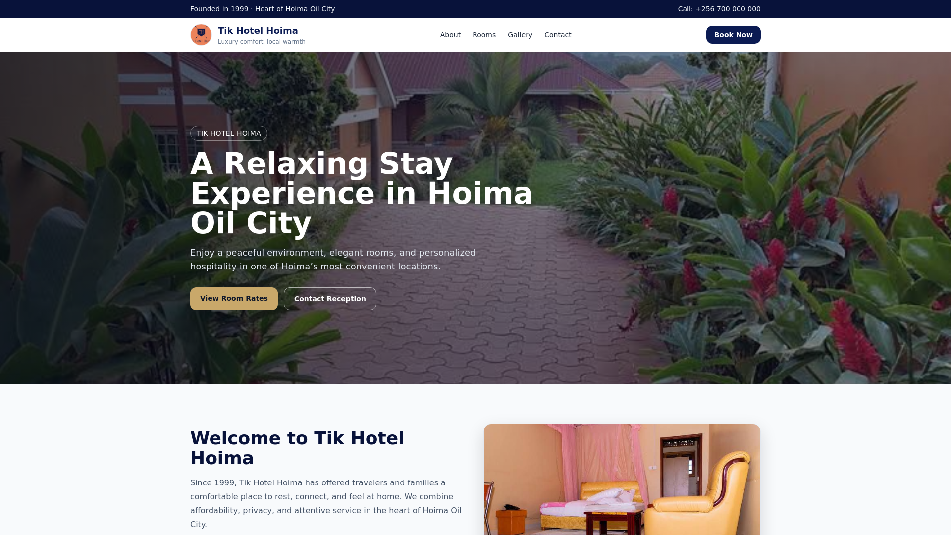 website screenshot of https://tik-hotel-hoima.pages.dev/