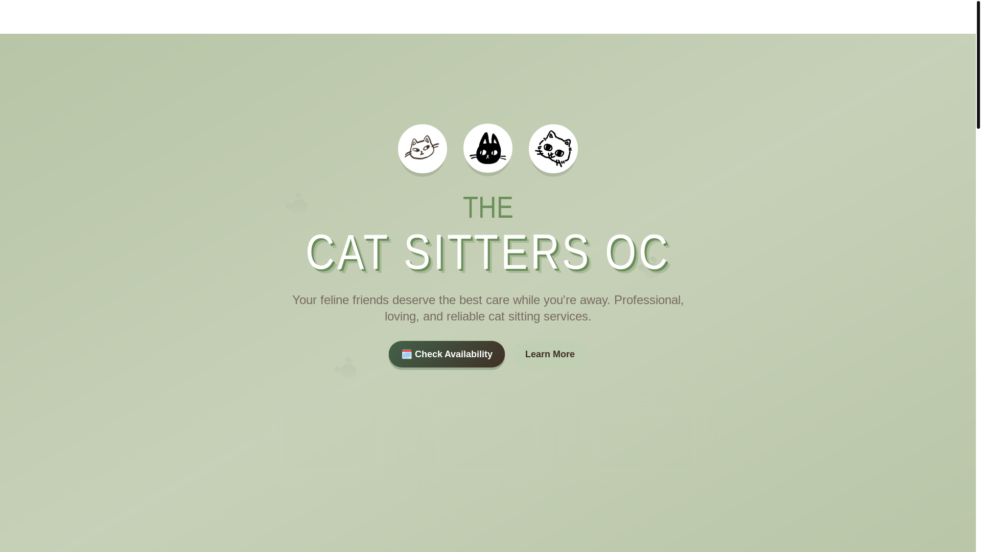 website screenshot of https://thecatsittersoc.com/