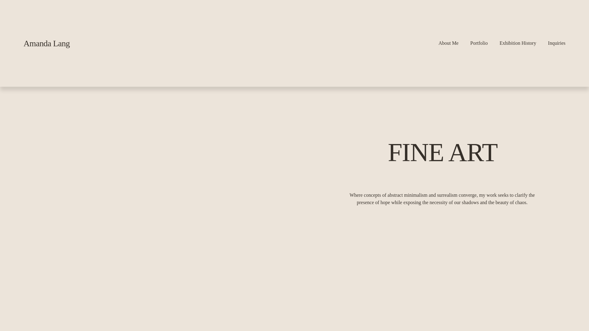 website screenshot of https://amandalang.studio/