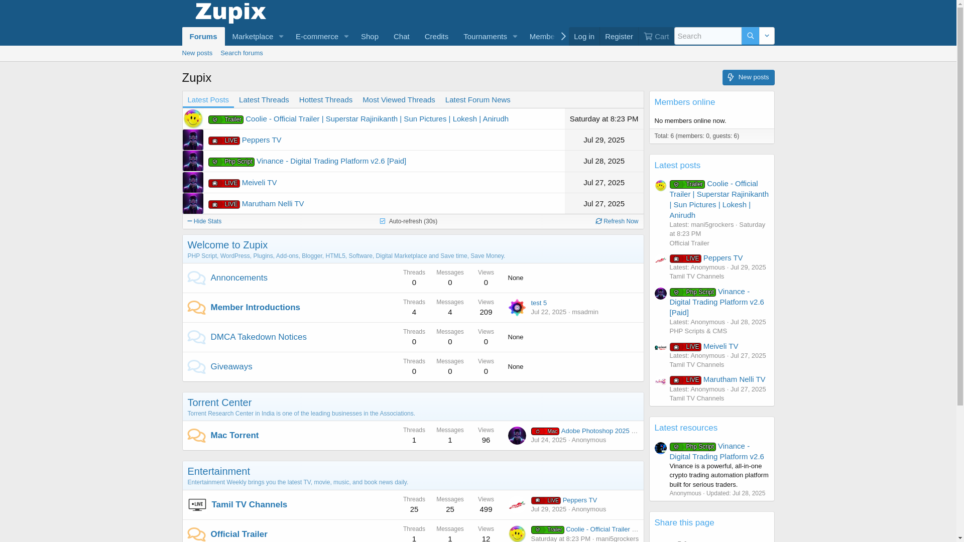 website screenshot of https://zupix.online