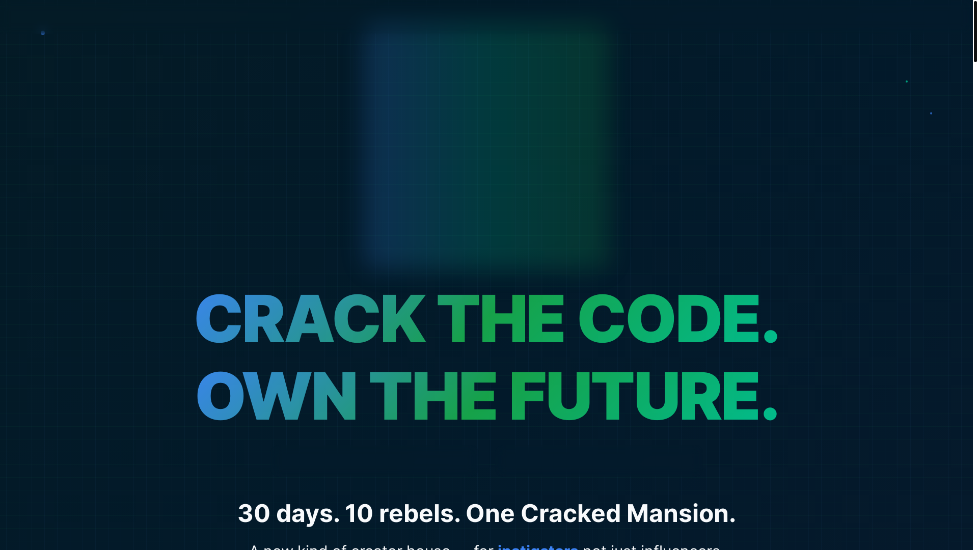 website screenshot of https://crackedhouse.ai/