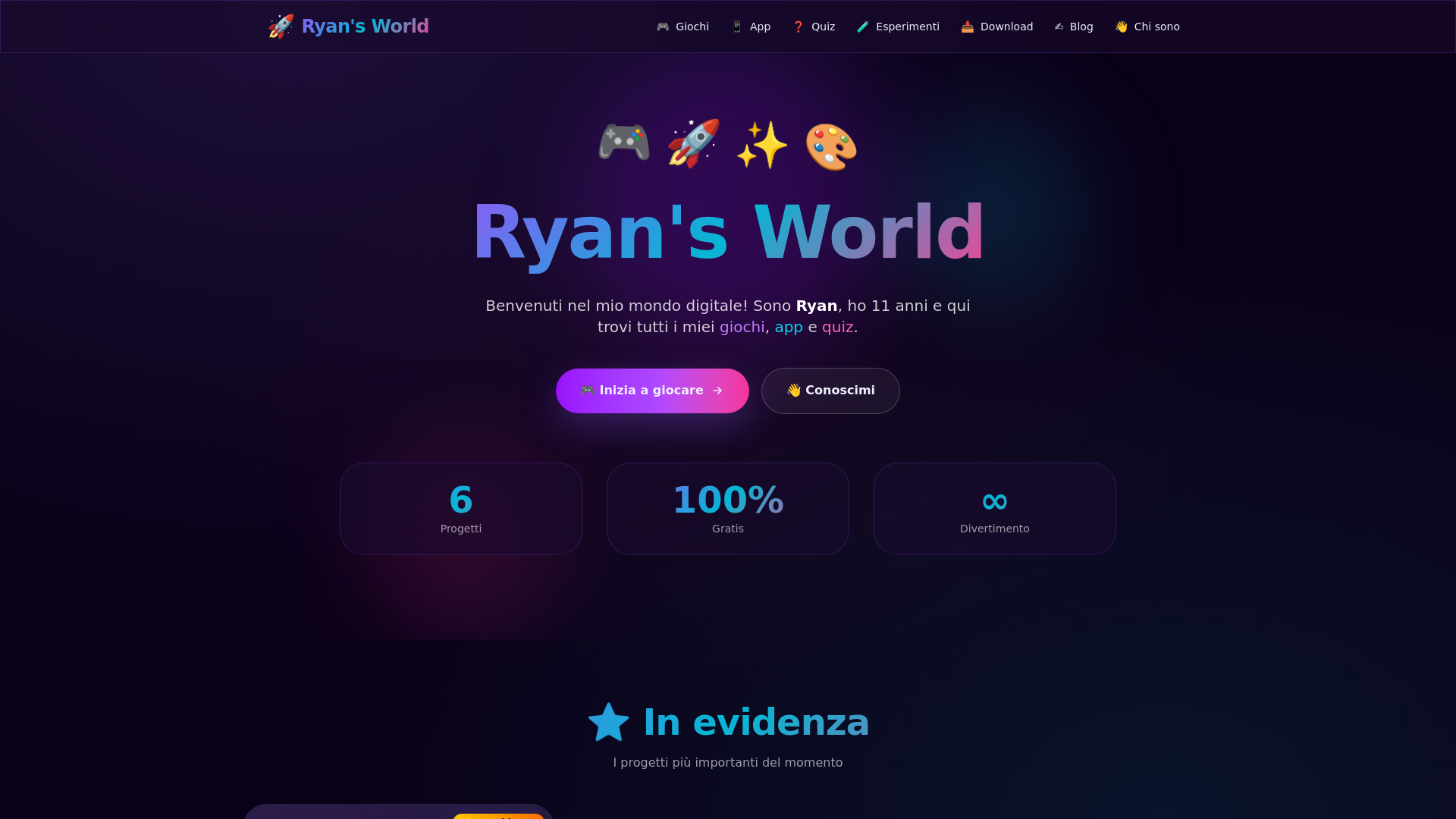 website screenshot of https://ryansworld.it/