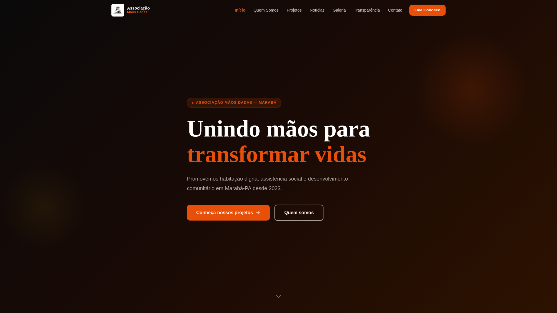 website screenshot of https://associacaomaosdadas.com/