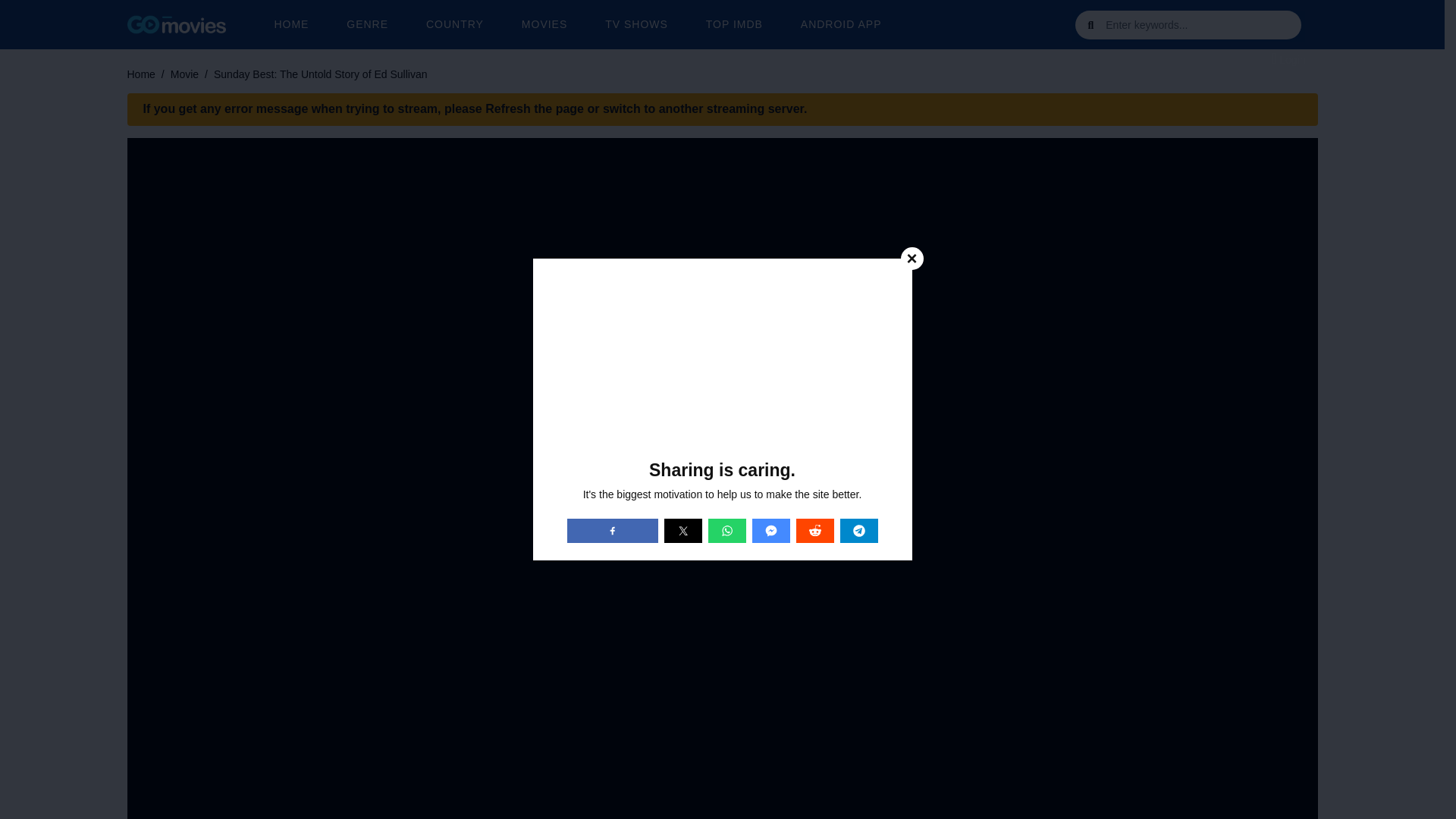 website screenshot of https://gomovies.sx/watch-movie/watch-sunday-best-the-untold-story-of-ed-sullivan-gomovies-128698
