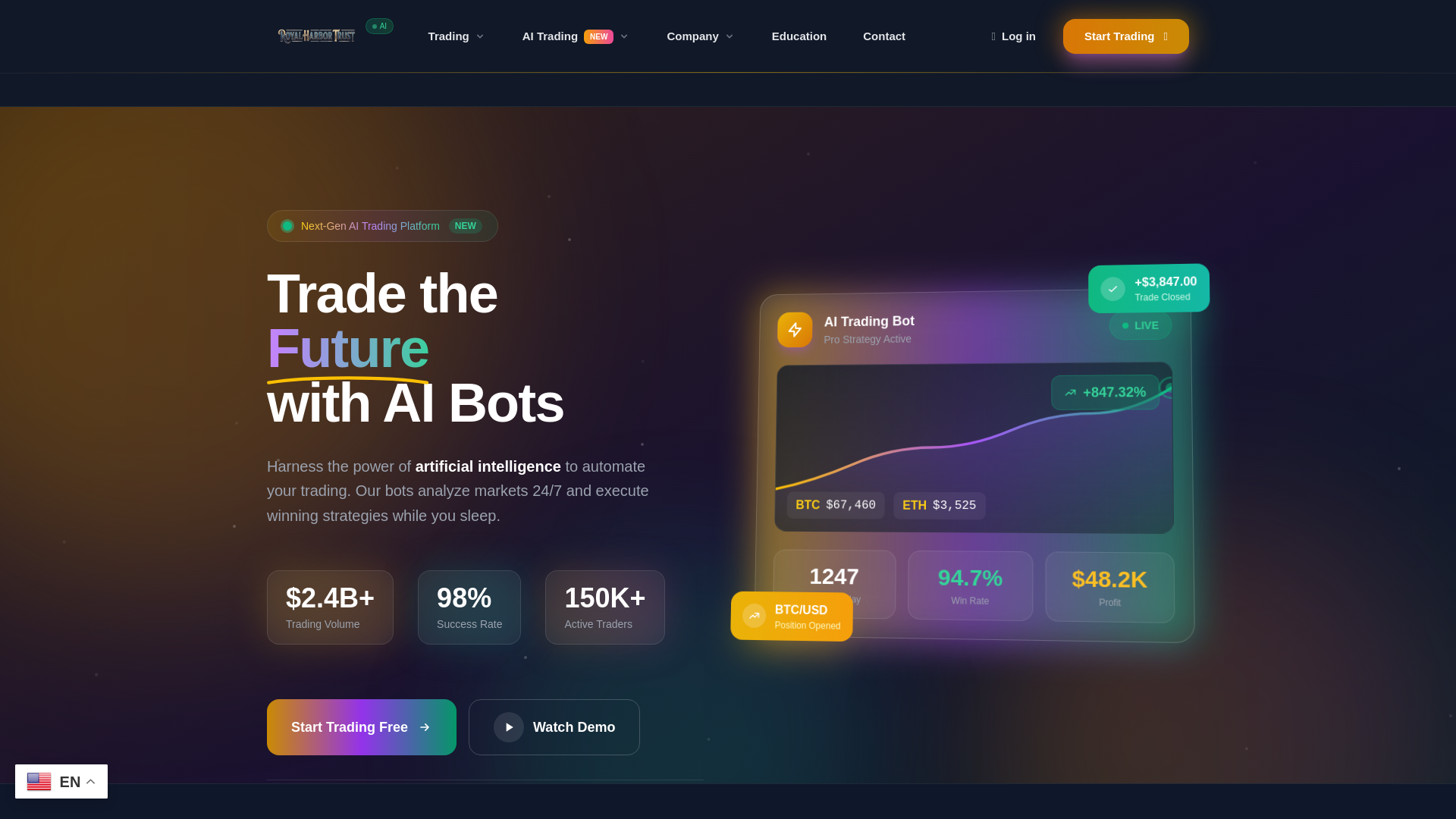 website screenshot of https://royalharbortrust.com