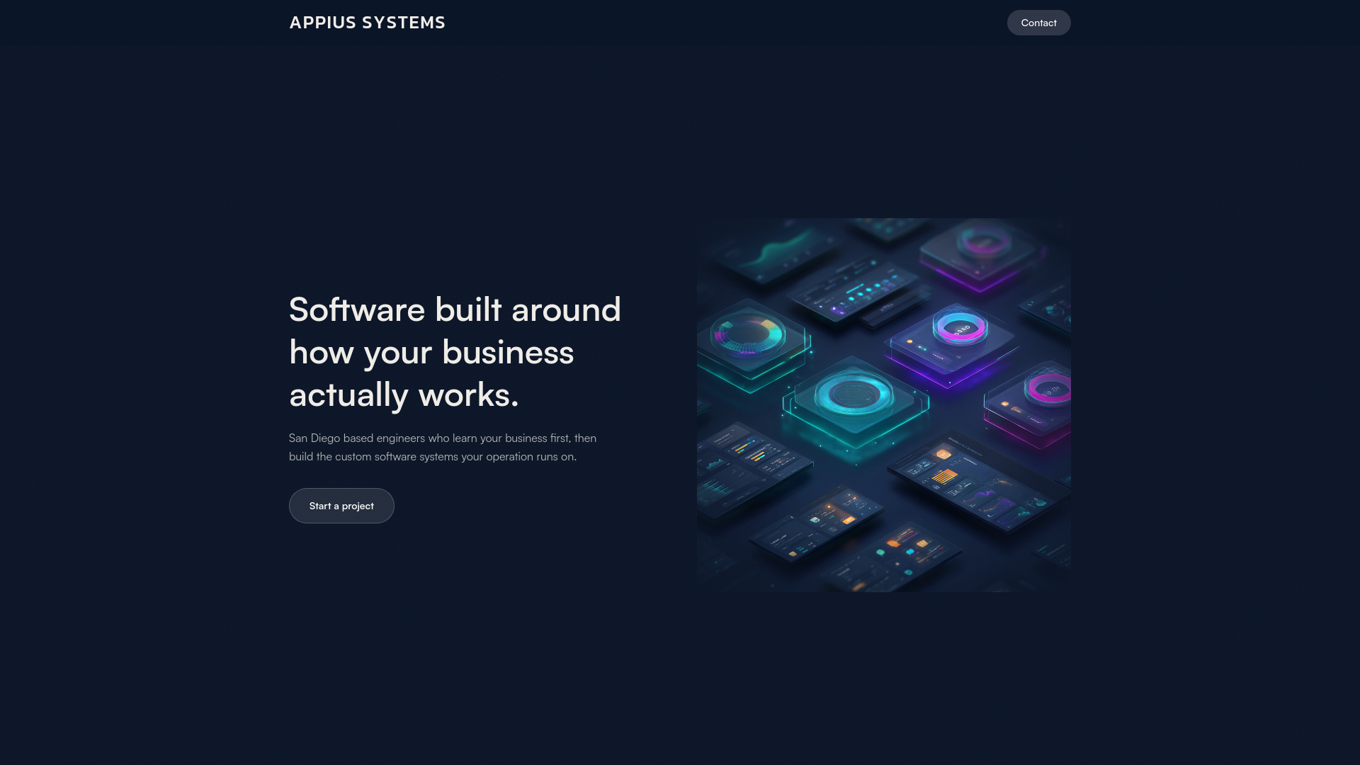 website screenshot of https://appiussystems.com