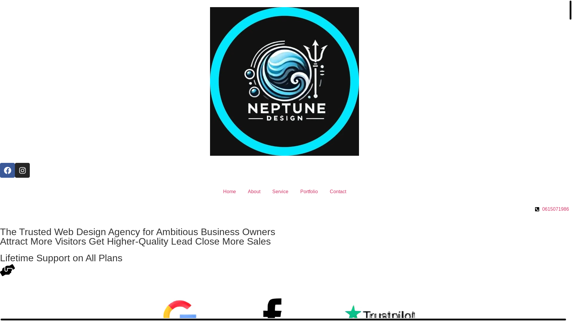 website screenshot of https://neptunedesignagency.com/