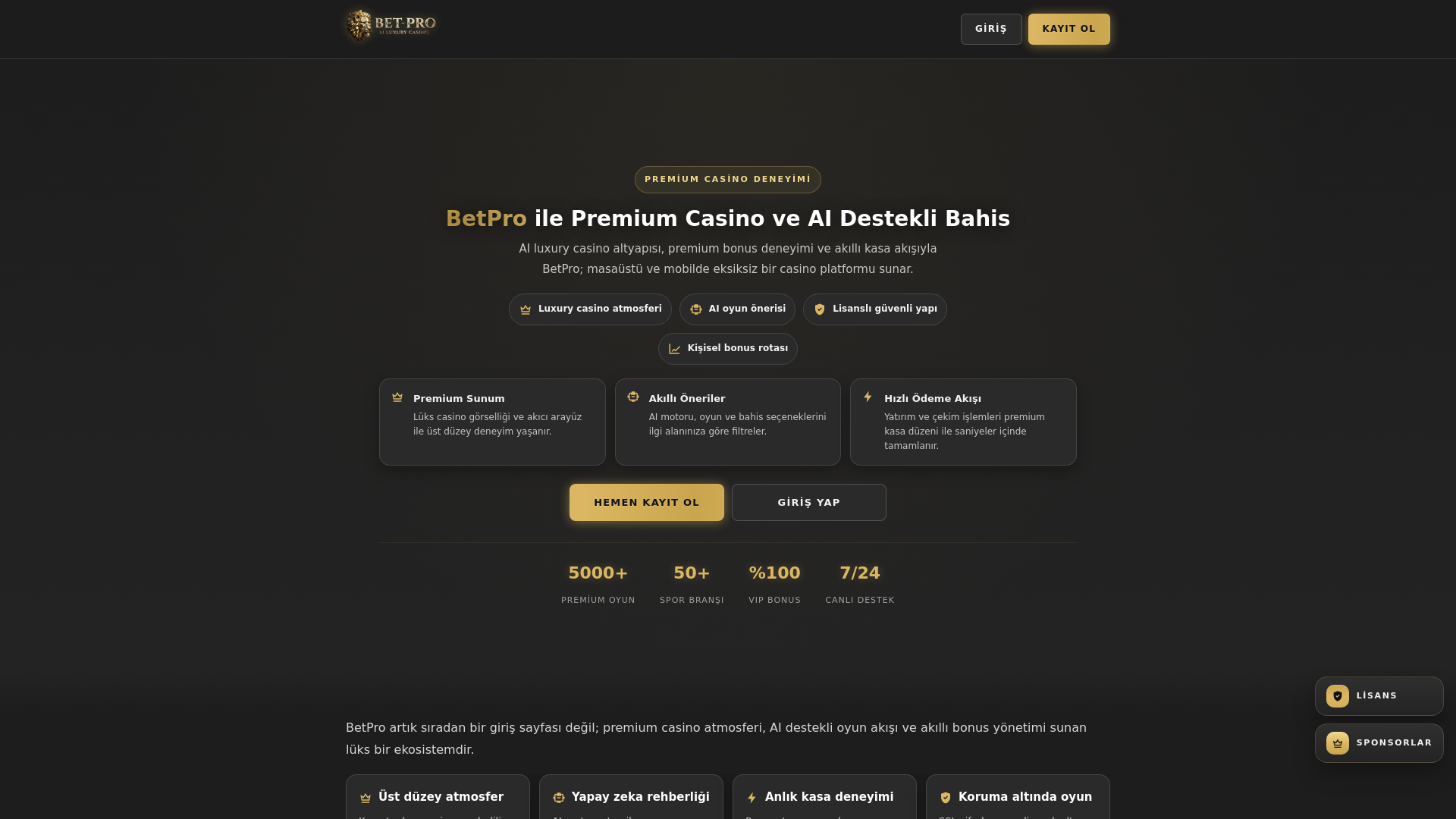 website screenshot of https://betprocasino.site/