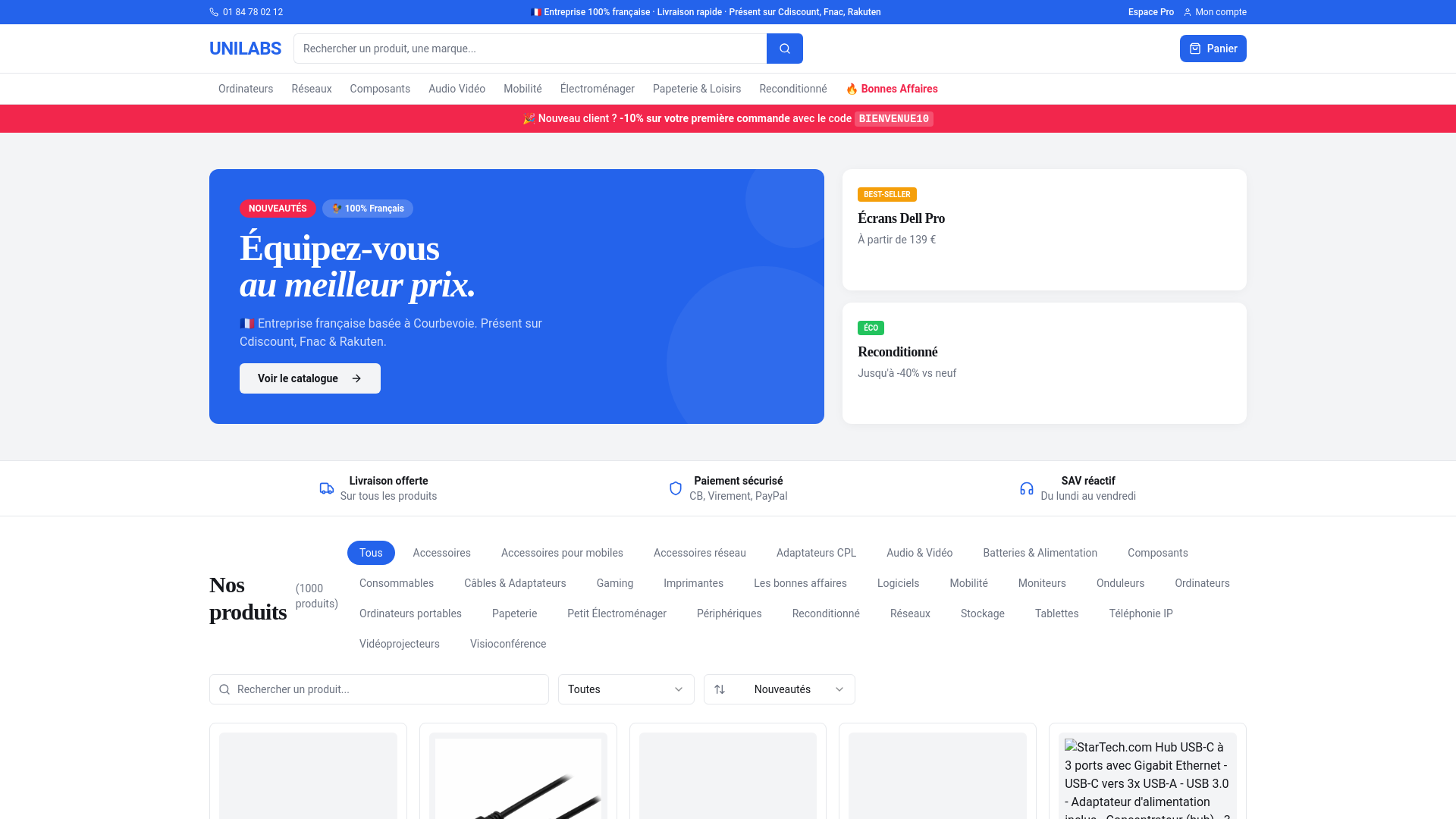 website screenshot of https://unified-lab.fr/