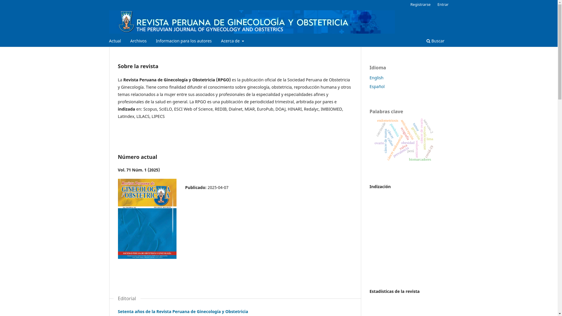 website screenshot of https://ginecologiayobstetricia.pe/