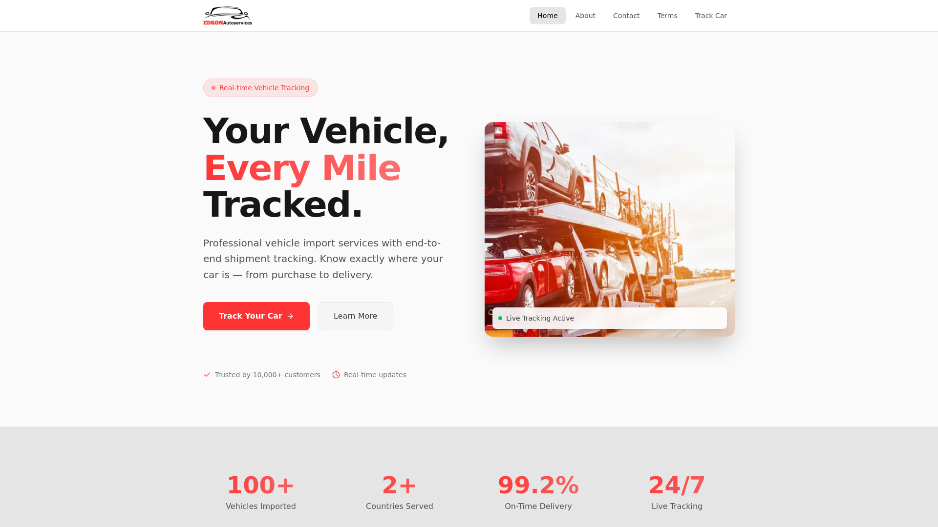 website screenshot of https://edronautos.com