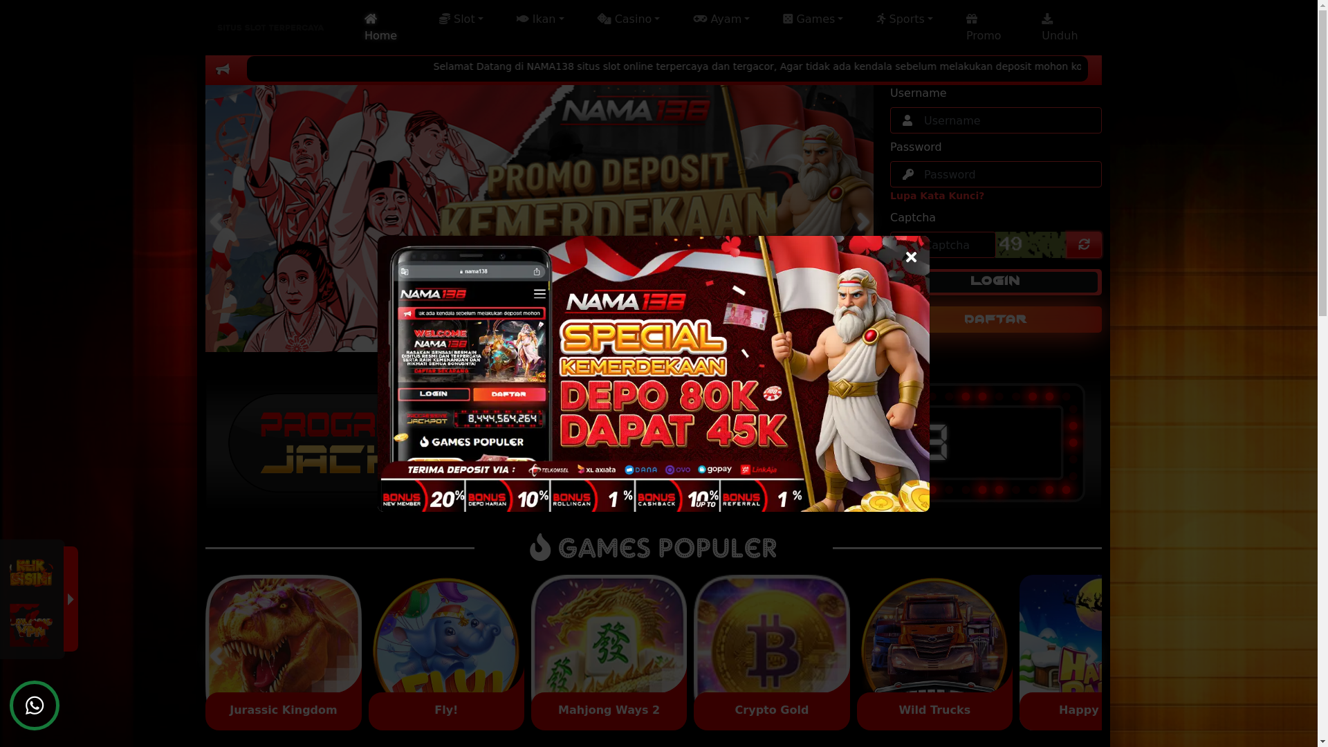 website screenshot of https://nama138-120.lat/