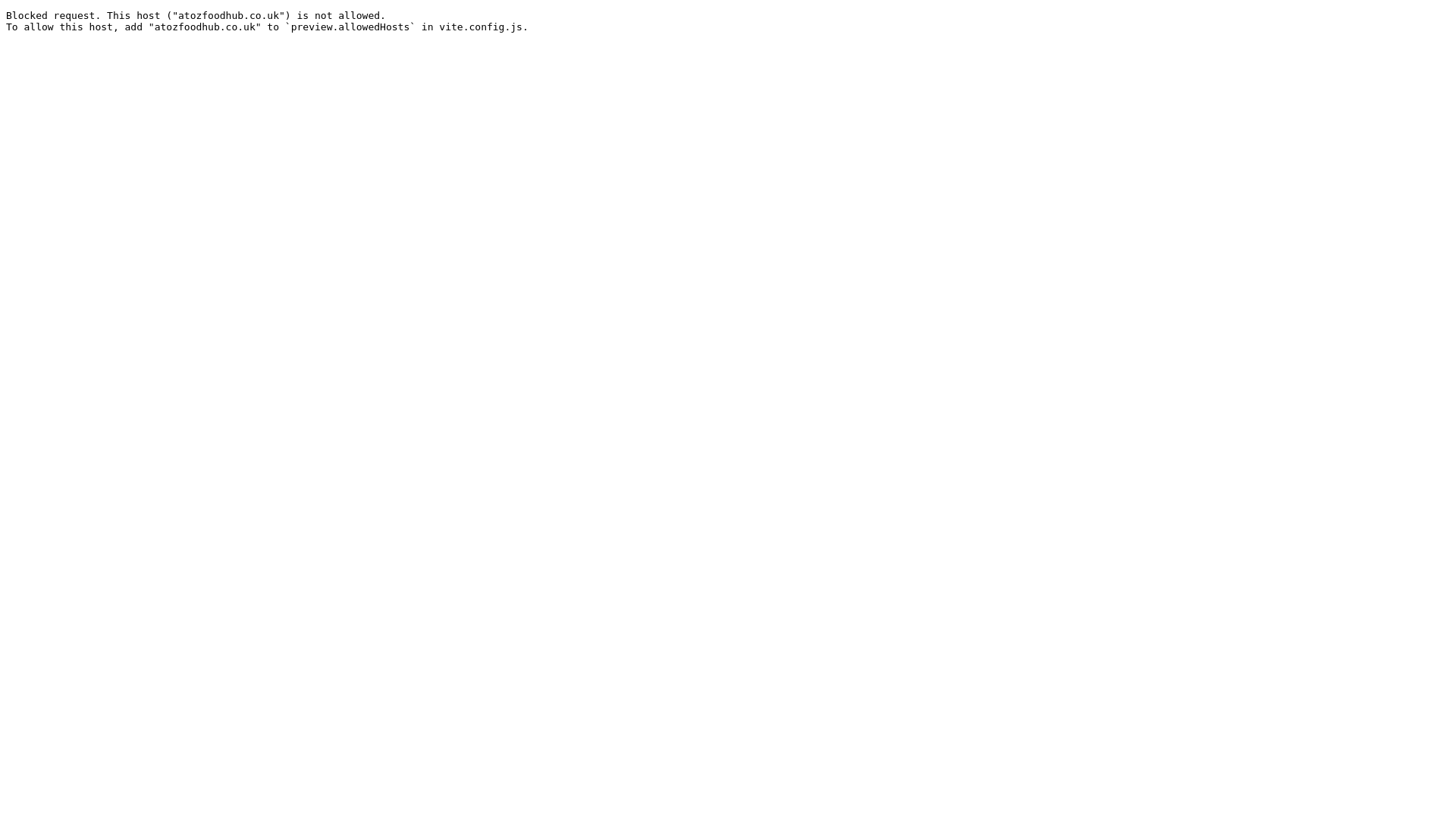 website screenshot of https://atozfoodhub.co.uk/