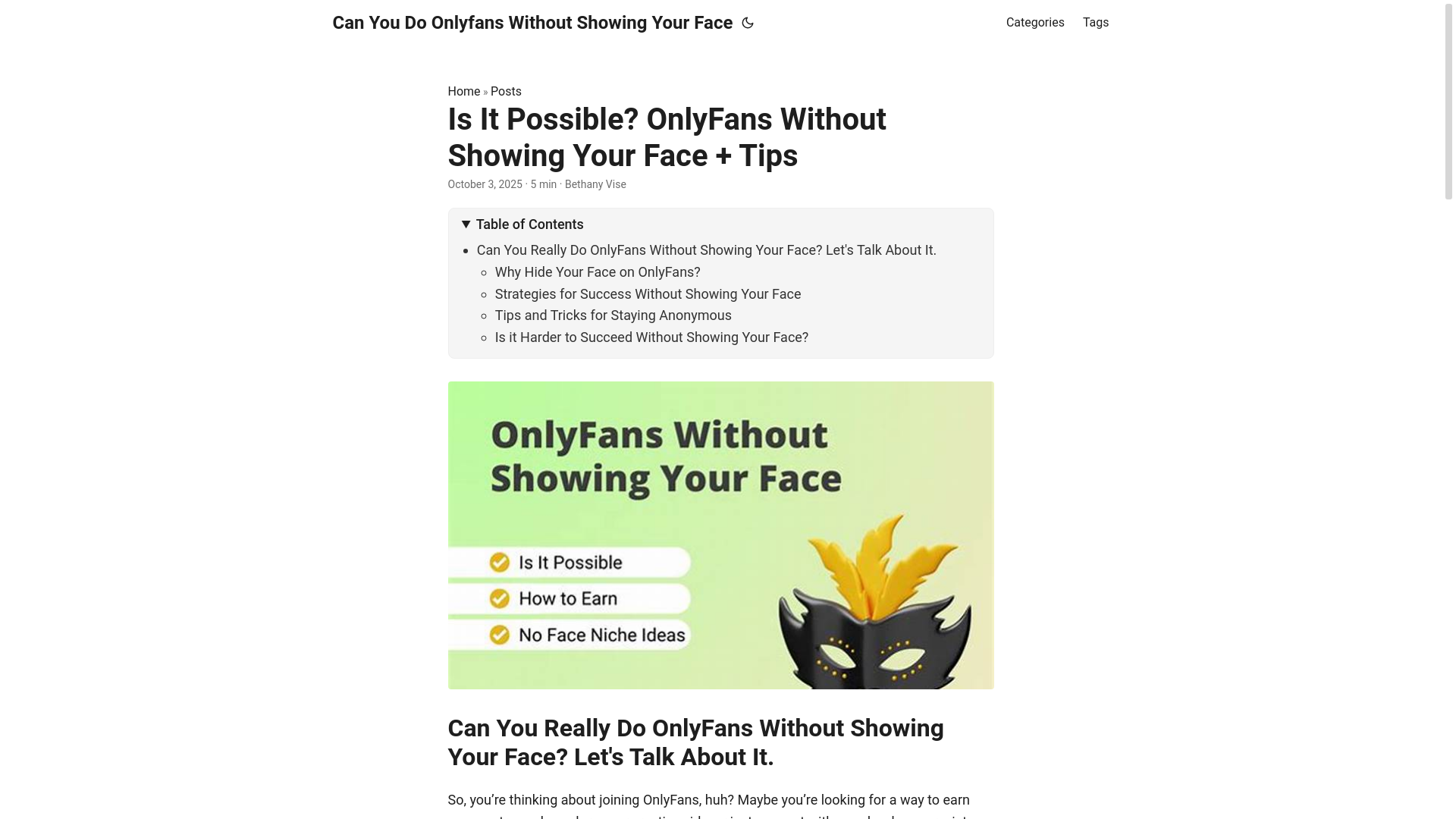 website screenshot of https://can-you-do-onlyfans-without-showing-your-face.pages.dev/