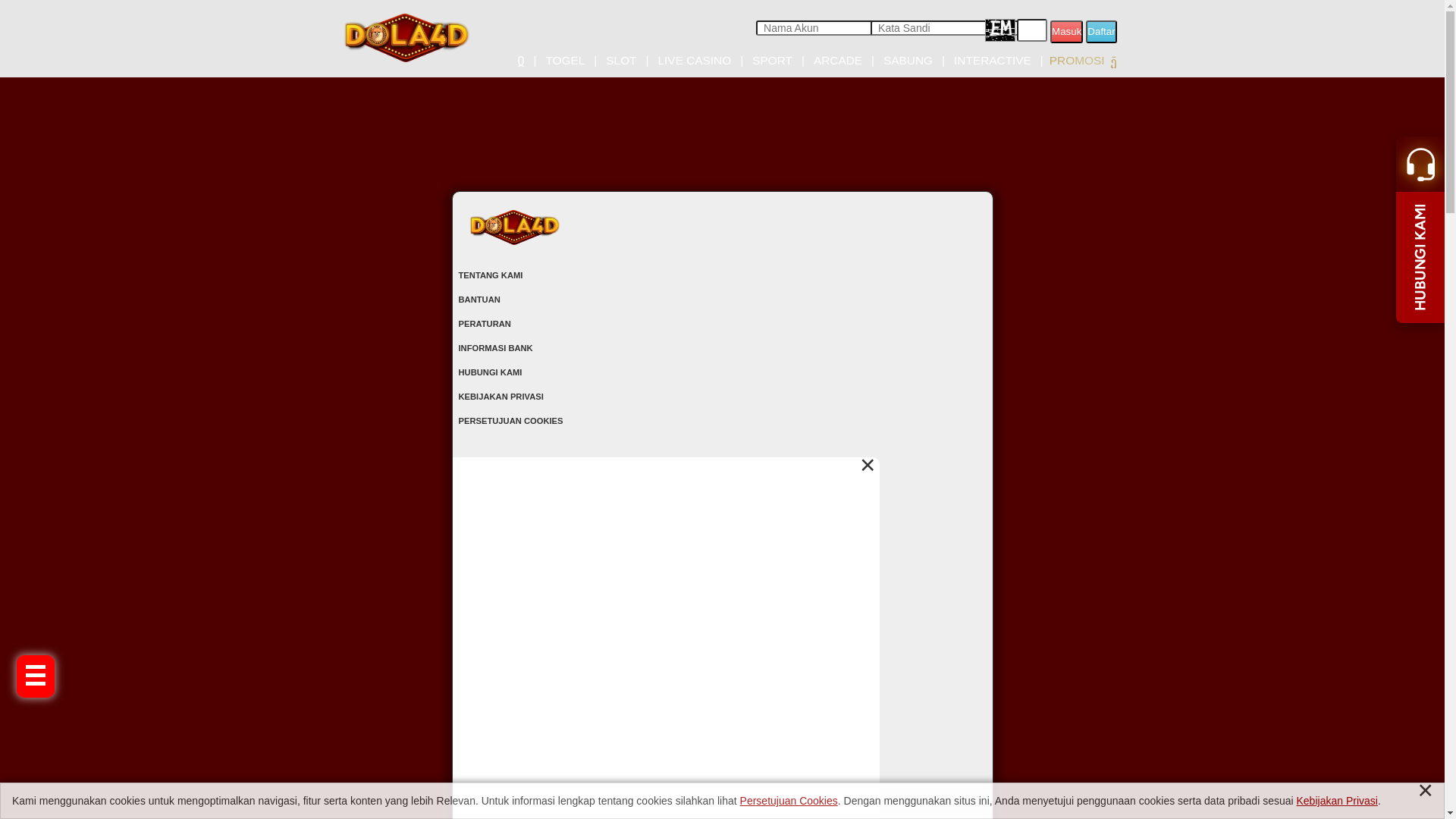 website screenshot of https://dola4dcunkali.biz/