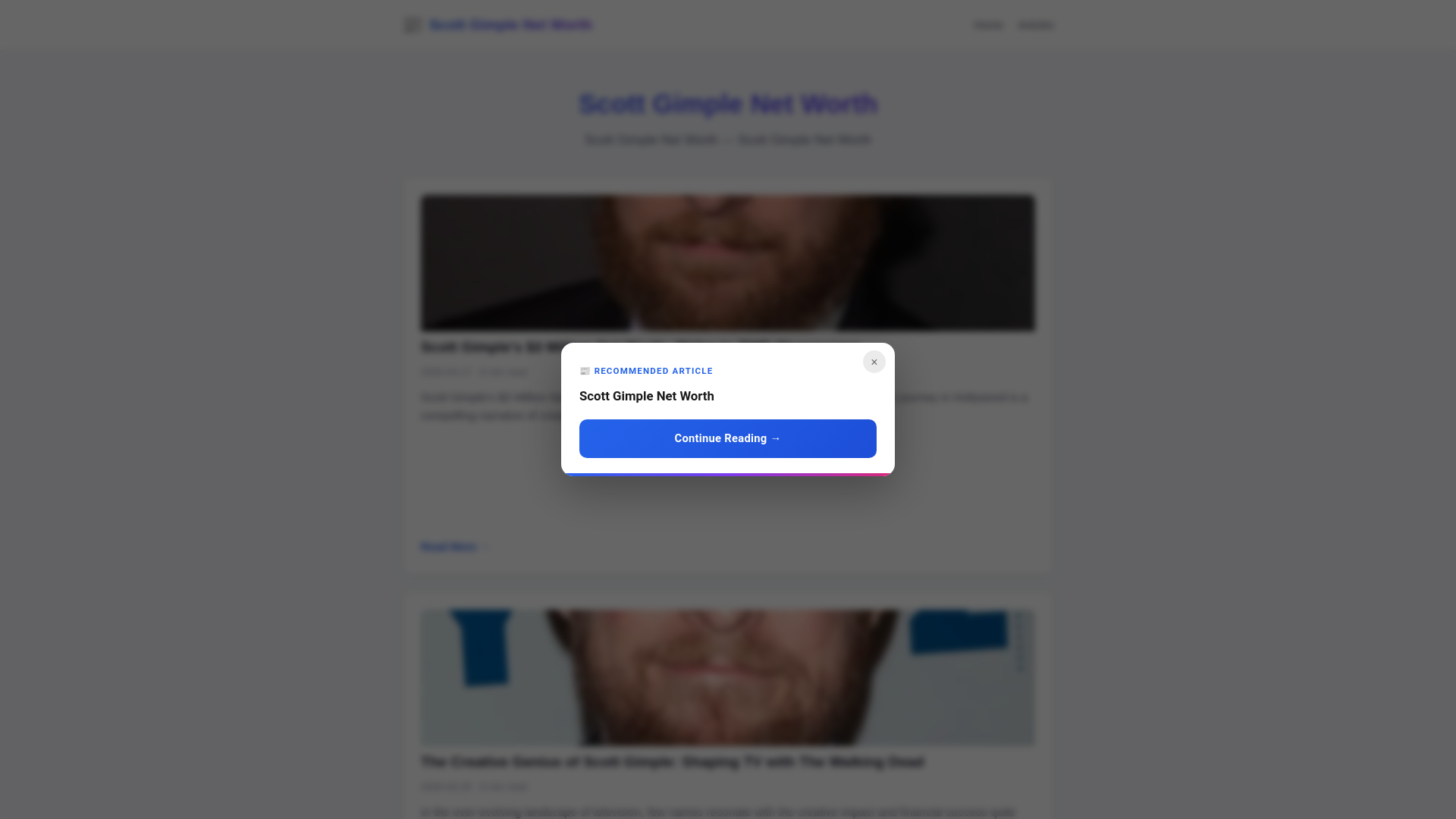 website screenshot of https://scott-gimple-net-worth.pages.dev/