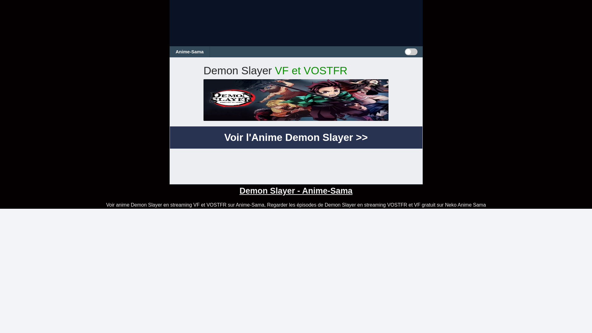 website screenshot of https://anime-sama-demon-slayer.pages.dev/