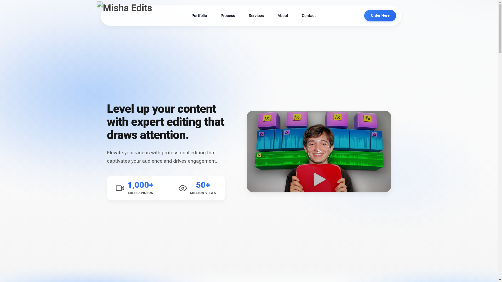 website screenshot of https://misha-edits-website.pages.dev/