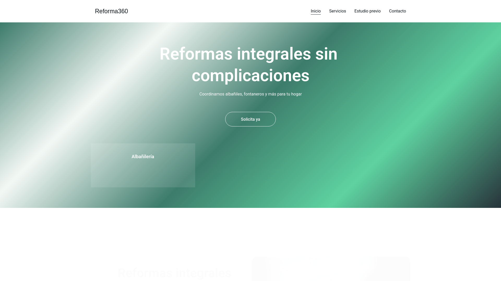 website screenshot of https://reformasintegrales360.com/