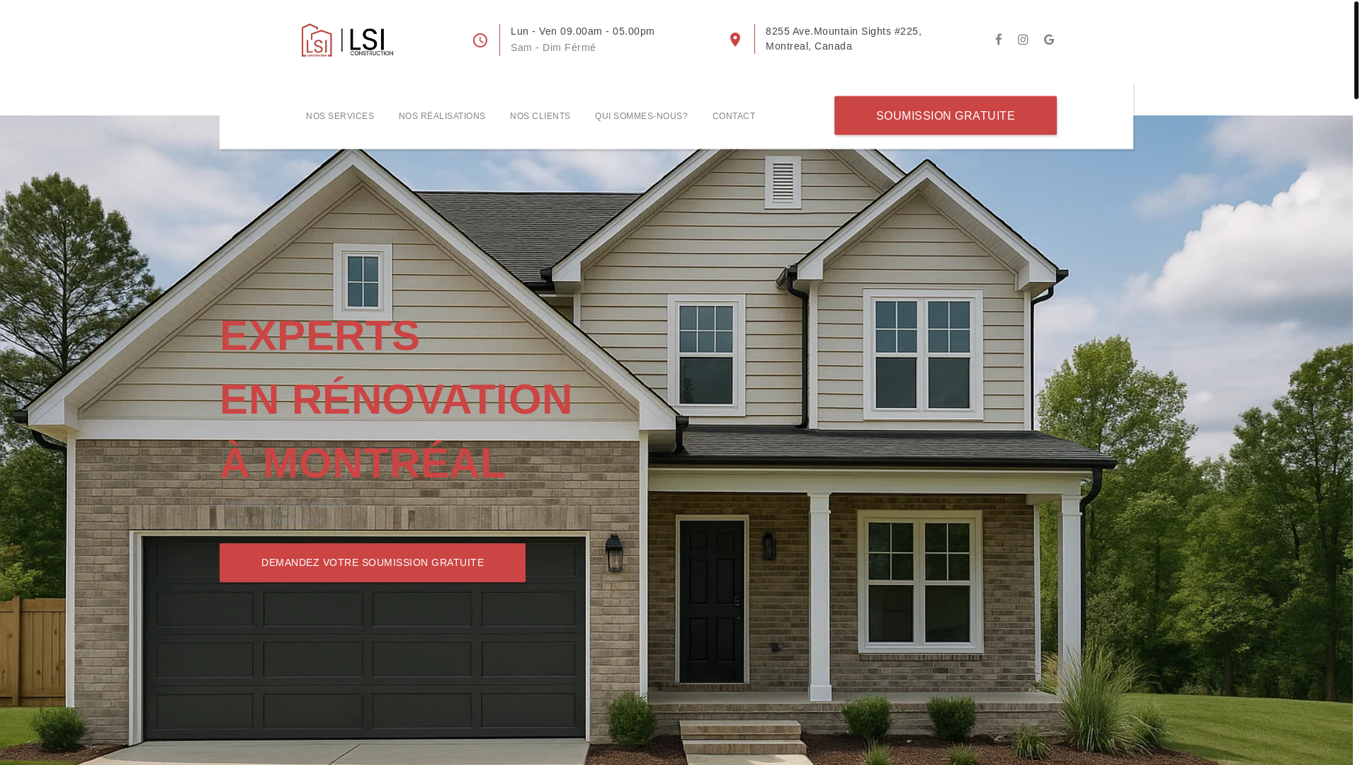 website screenshot of https://lsiconstructions.com/