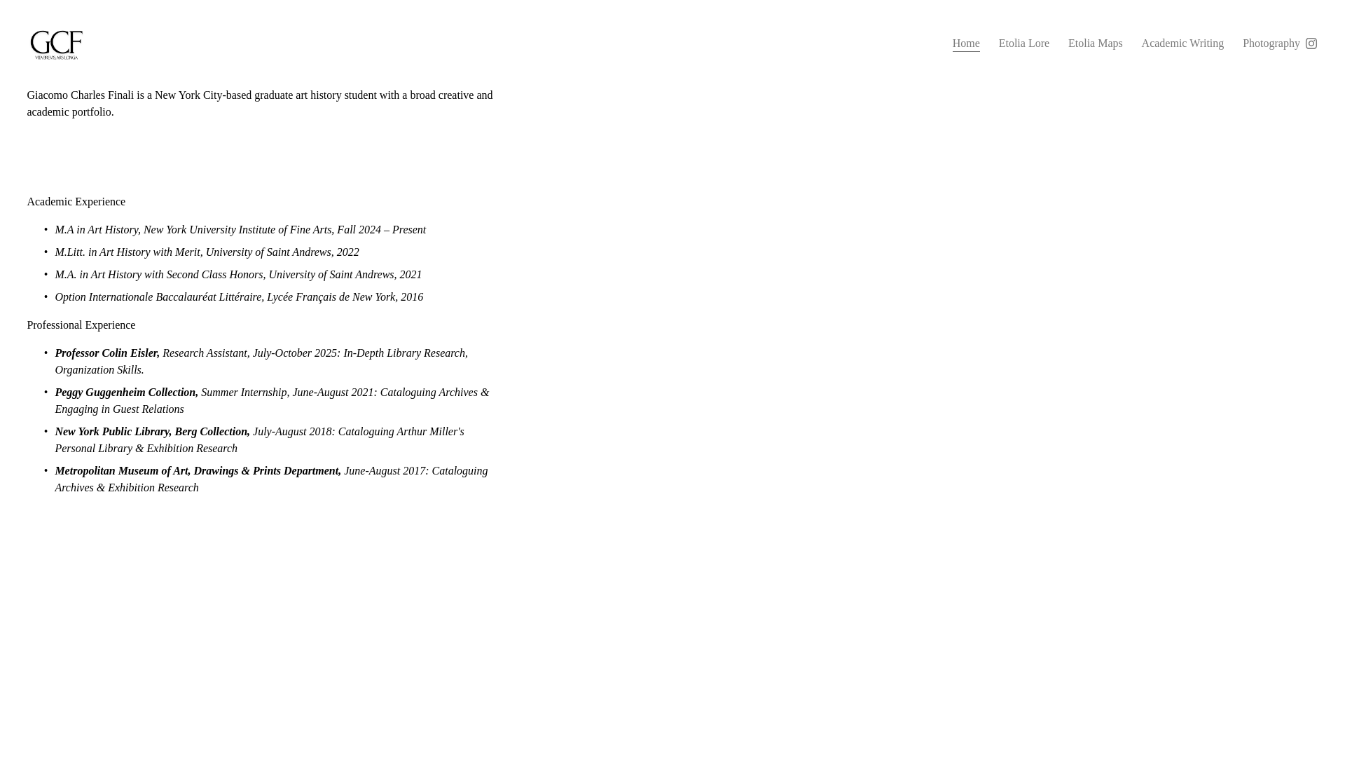 website screenshot of https://giacomocharlesfinali.com/