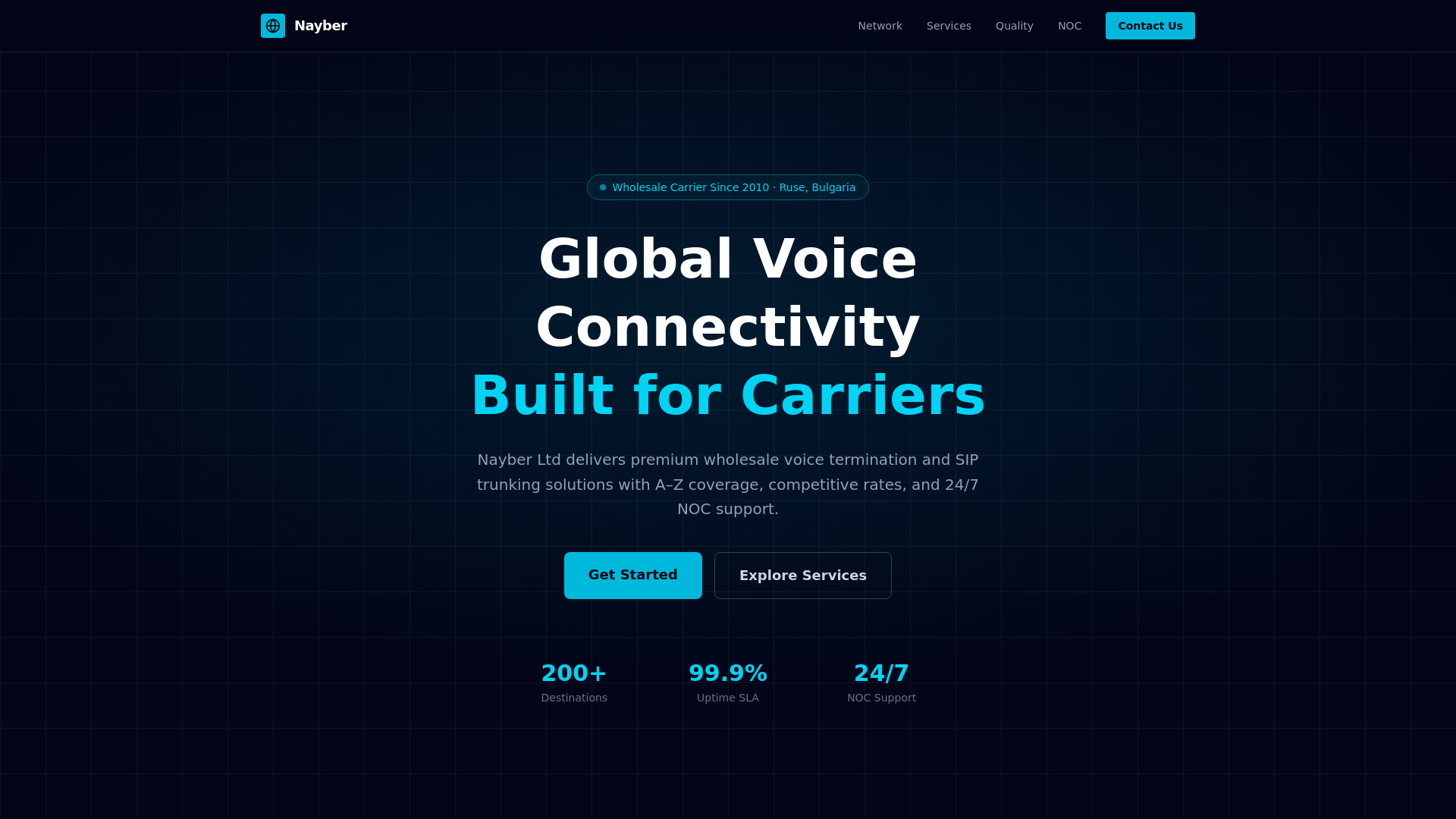 website screenshot of https://naybertelecom.com