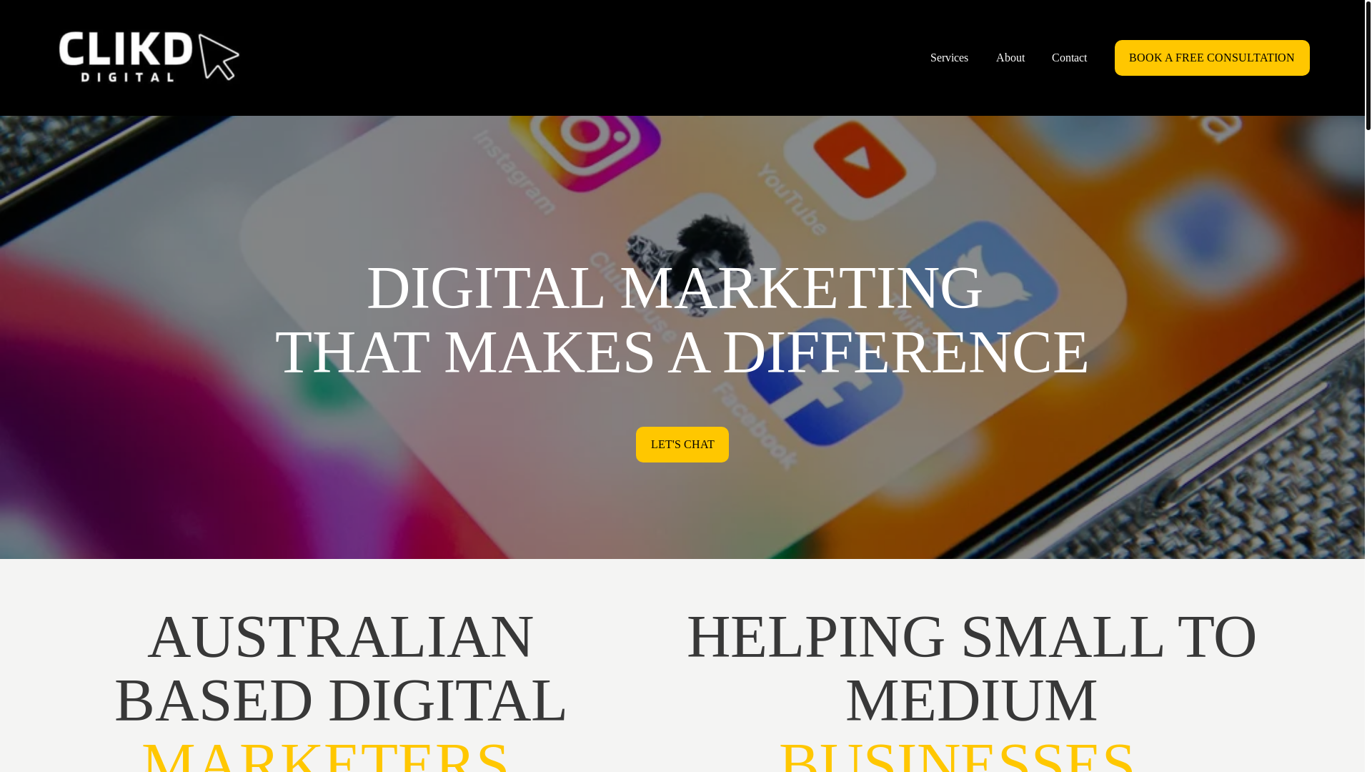 website screenshot of https://clikddigital.com/