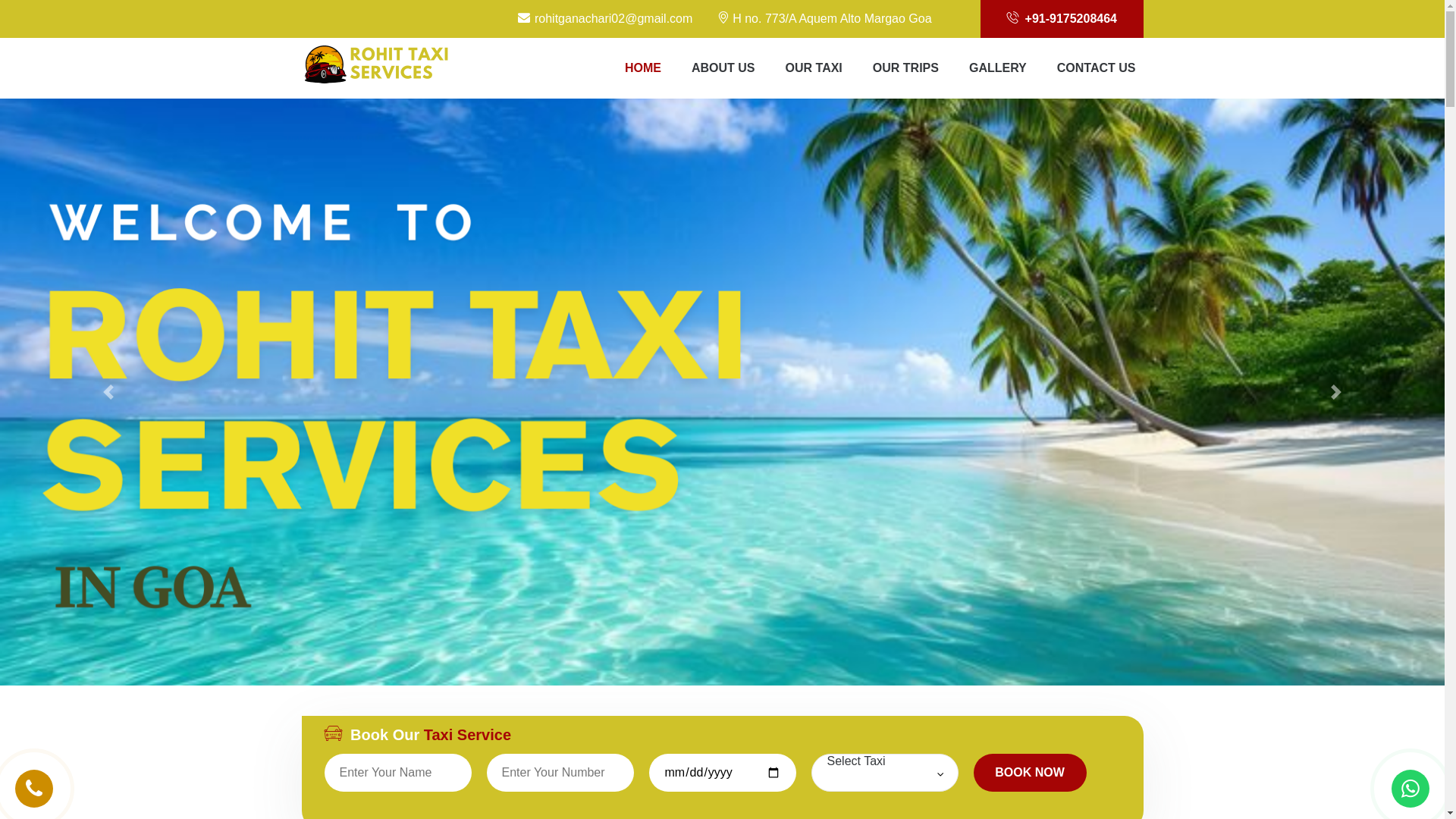 website screenshot of https://rohittaxiservice.co.in/