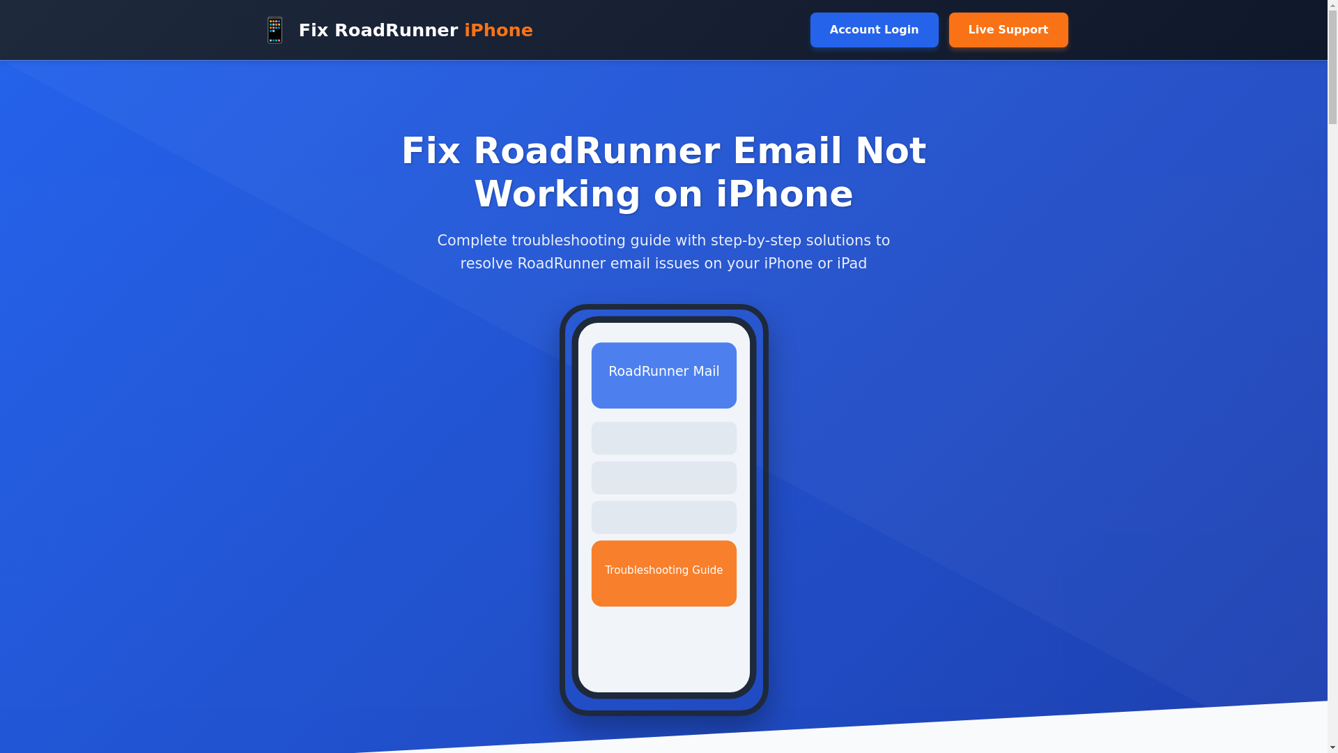 website screenshot of https://roadrunnernotworkingoniphone.pages.dev/
