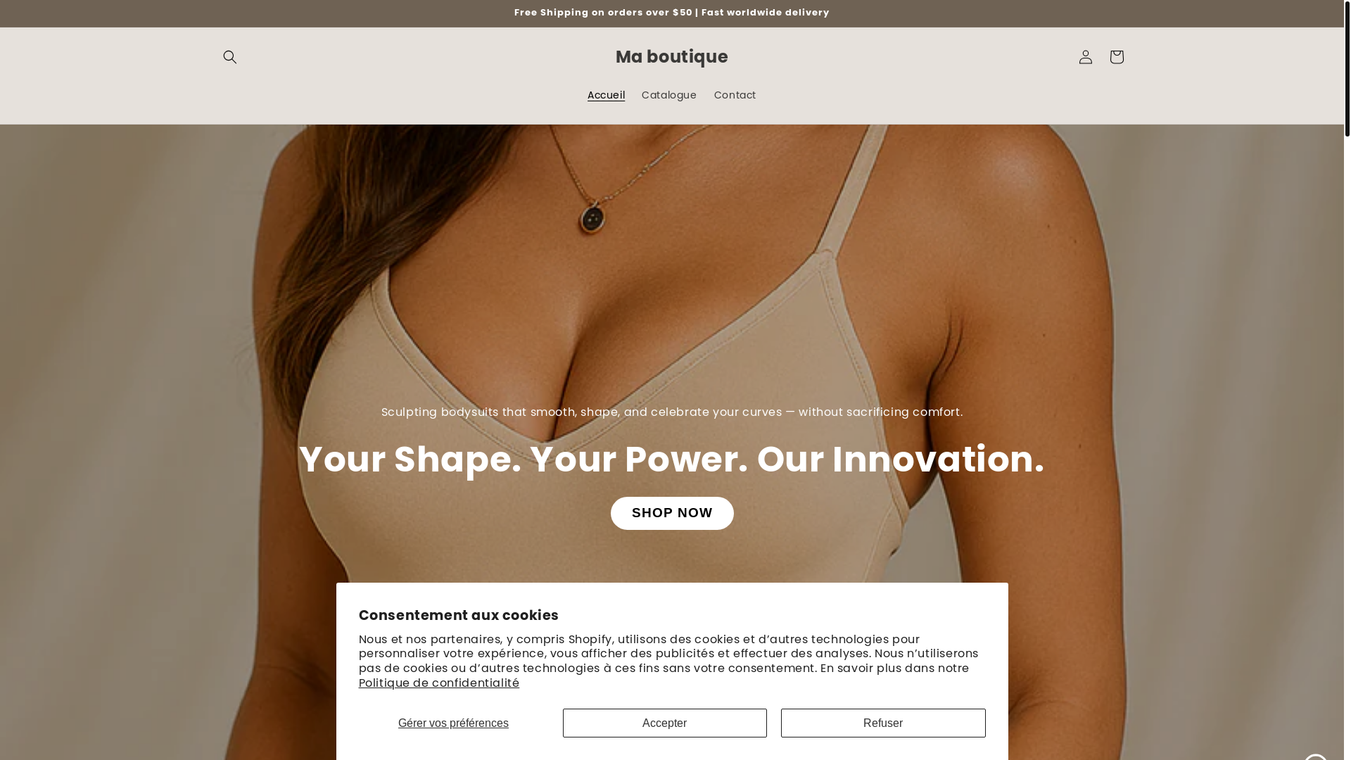 website screenshot of https://dreamcurve.shop/