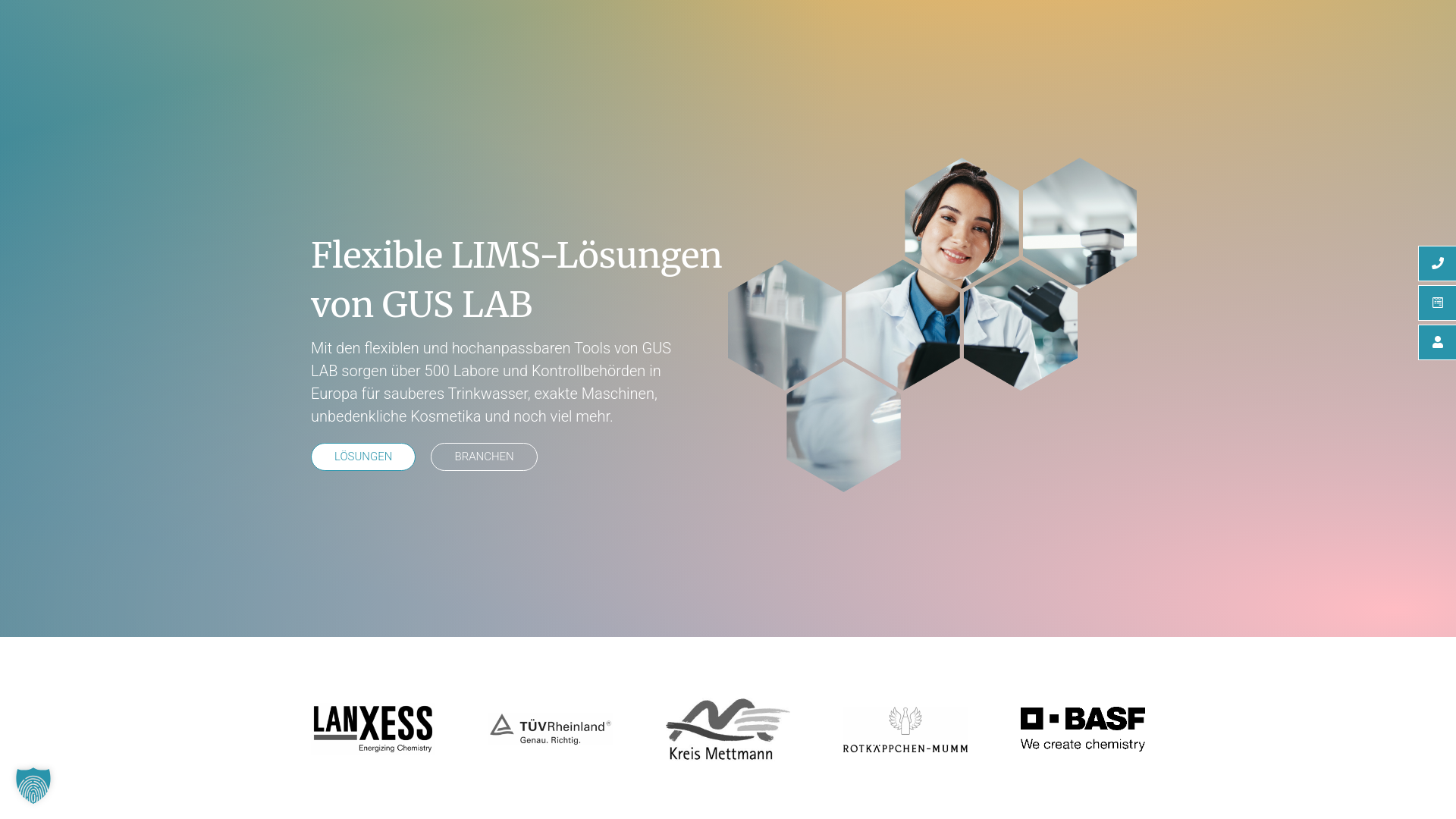 website screenshot of https://gus-lab.com/