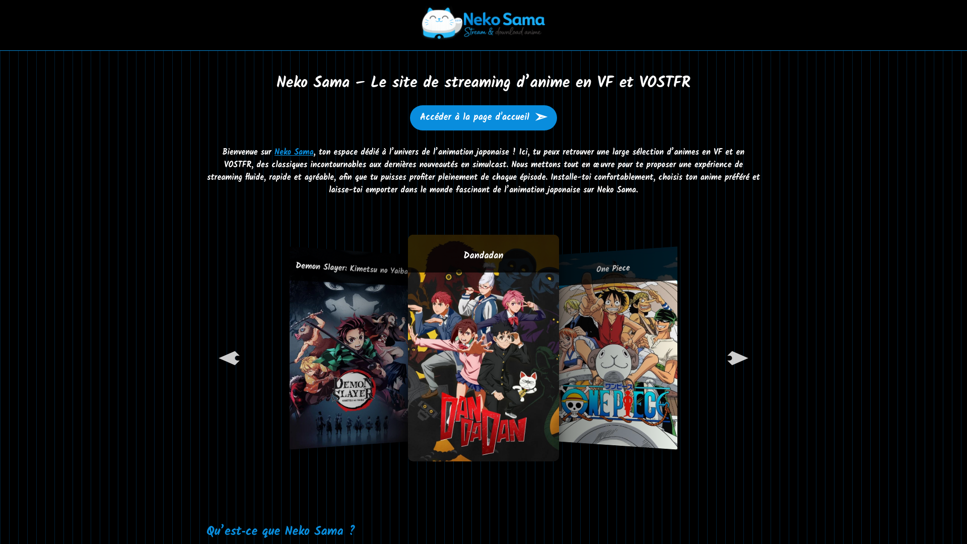 website screenshot of https://neko-sama-on1.pages.dev/