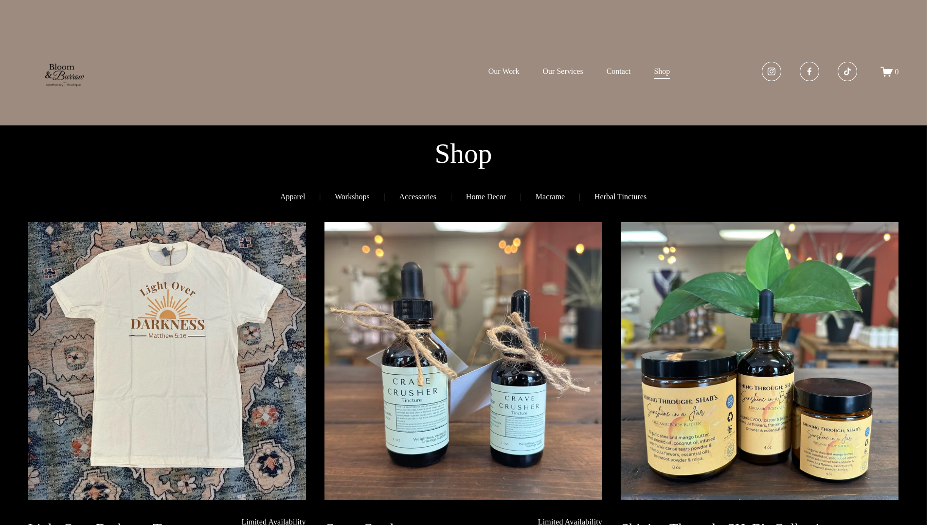 website screenshot of https://bloomnburrow.com/