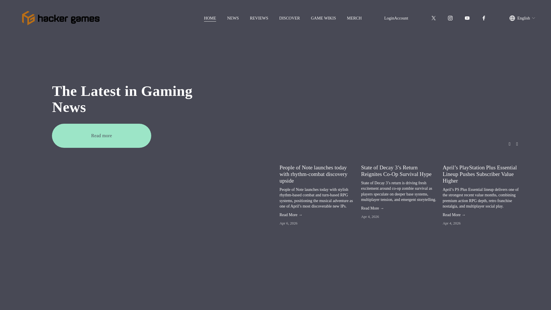 website screenshot of https://hckrgames.com